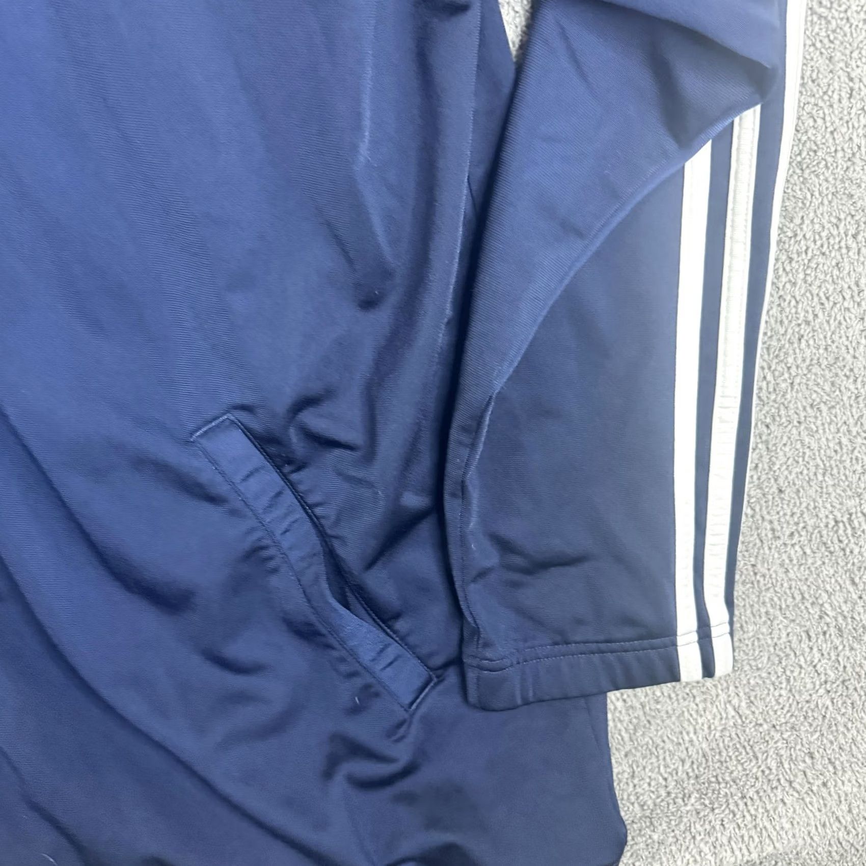 Adidas Adidas Track Jacket Mens XL Blue Full Zip 3 Stripe Collar Athletic Training Size US XL / EU 56 / 4 - 3 Thumbnail