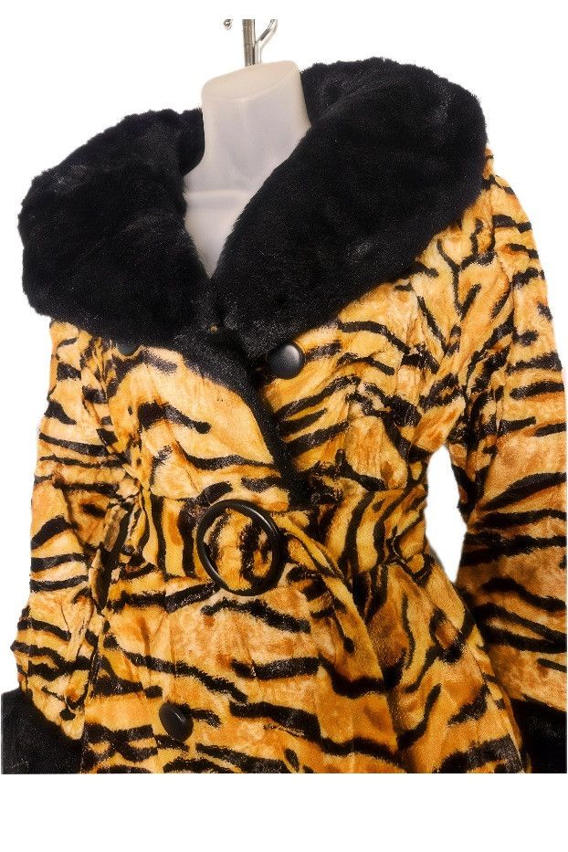 Vintage Vintage 1960s Zebra Faux Fur Coat with Mod Belt Women’s Size ONE SIZE - 3 Thumbnail