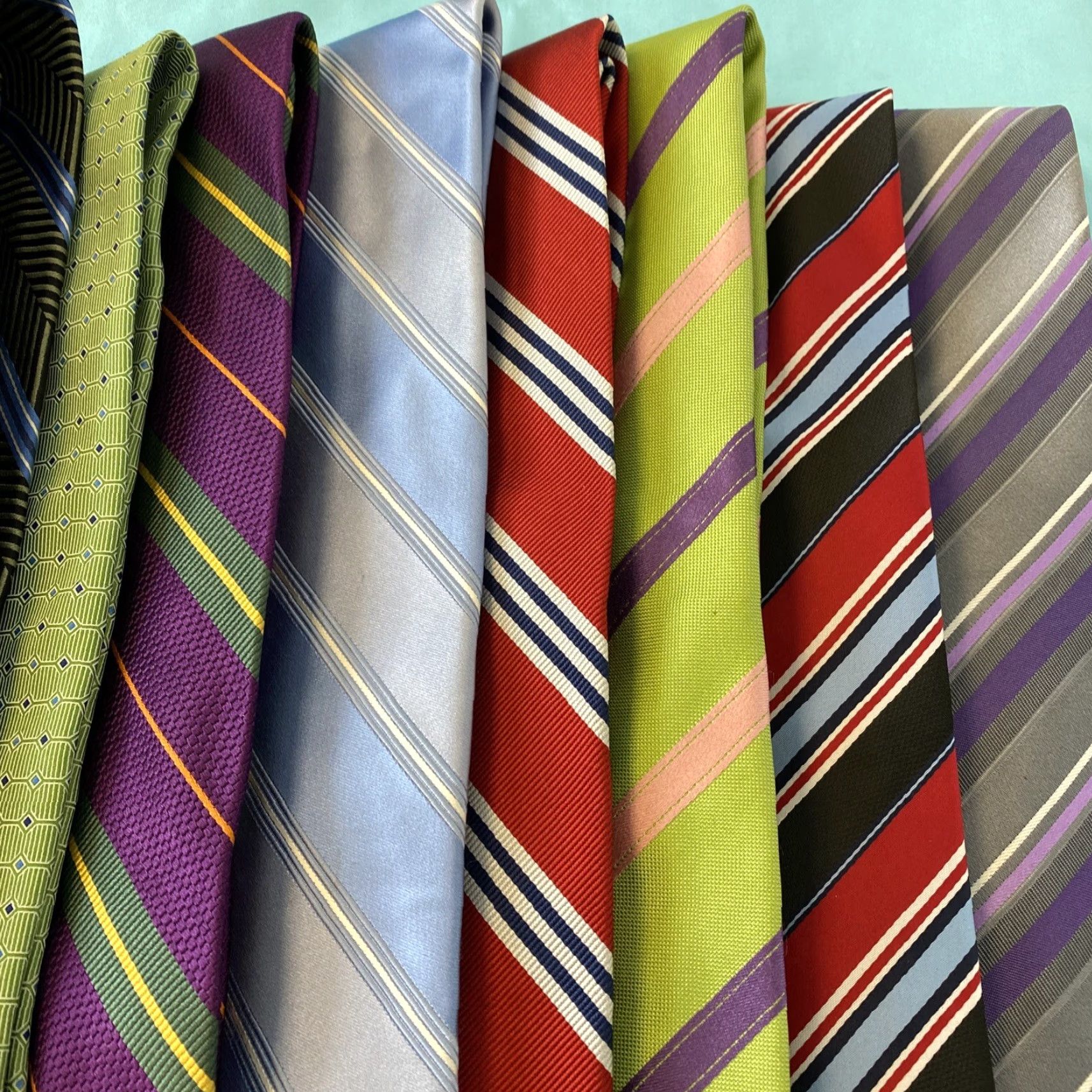 Club Room Mix Brands Lot of 8 Mens Ties - Club Room / Jos A Bank - Silk - Striped Pattern - Multicolor - Classic Width - 100% Silk - Men Size ONE SIZE - 4 Thumbnail