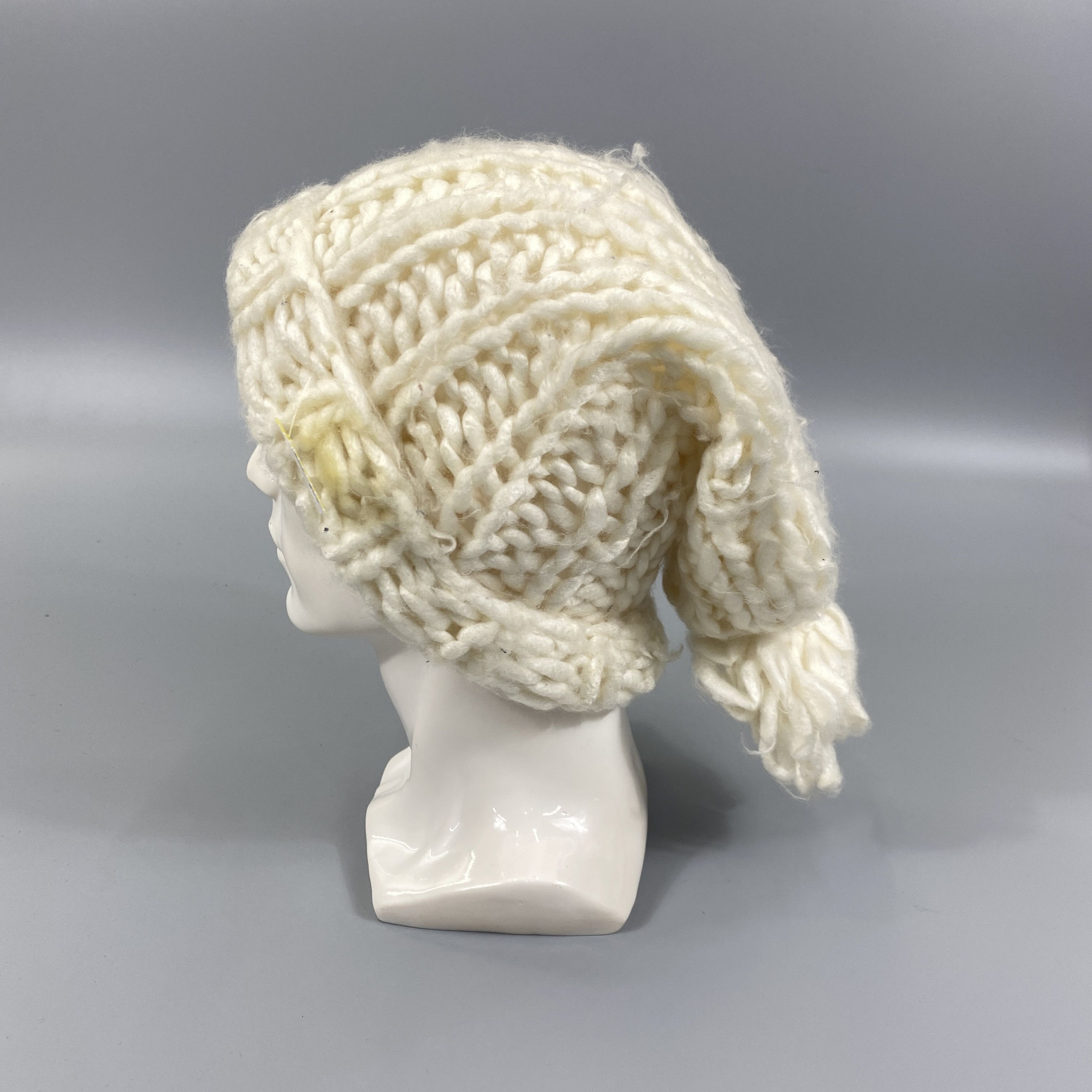 Japanese Brand Long Crochet Knit Pom Pom Beanie -BN758 Size ONE SIZE - 1 Thumbnail