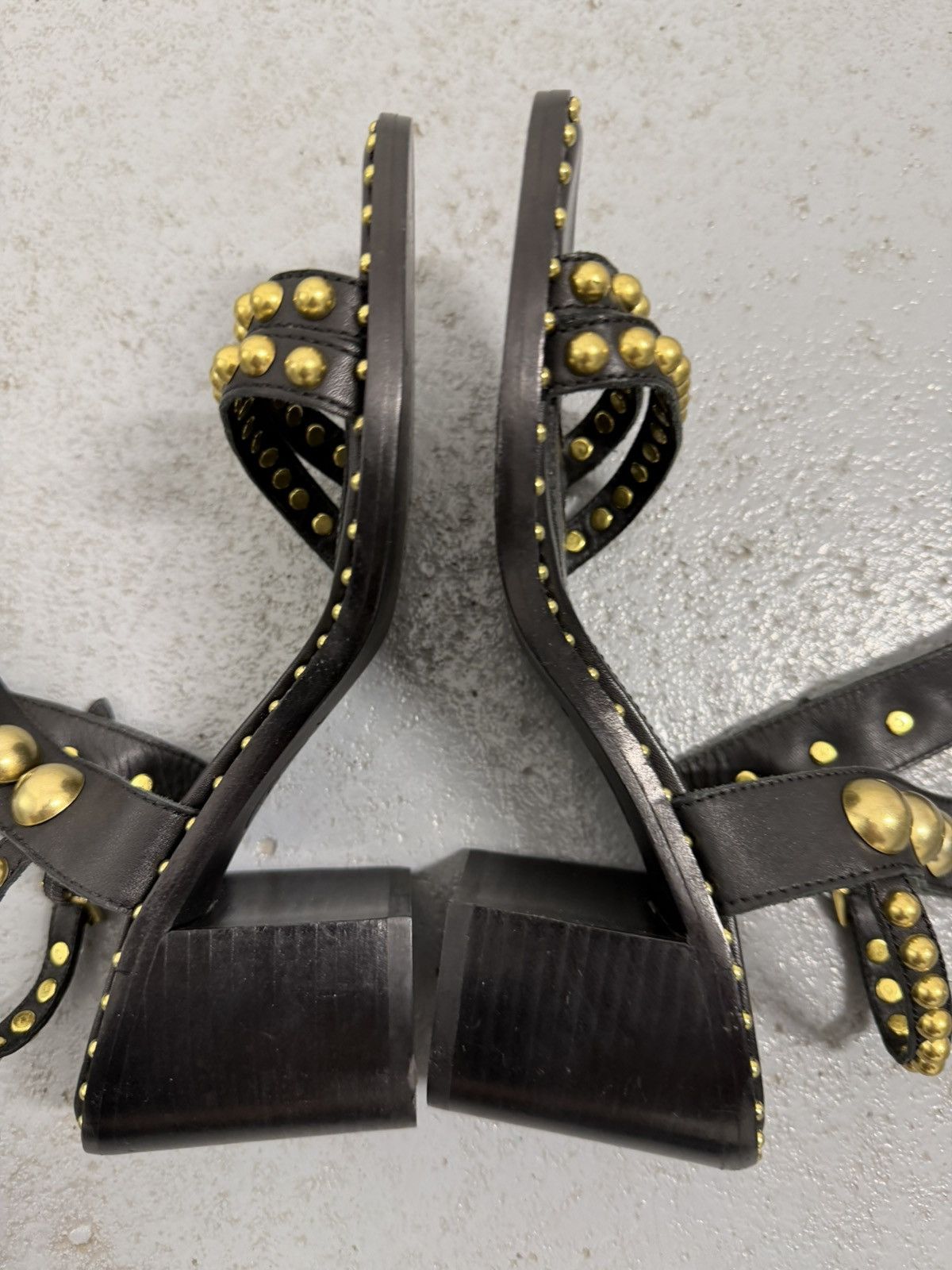 ASH Ash Studded Leather Heel Sandals Size US 6 / IT 36 - 9 Thumbnail