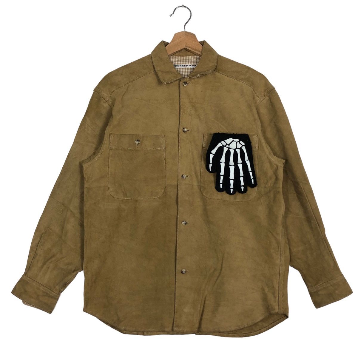 Issey Miyake 🔥90’s Vintage Suede Leather Jacket Mademoiselle NON NON Size US M / EU 48-50 / 2 - 2 Thumbnail