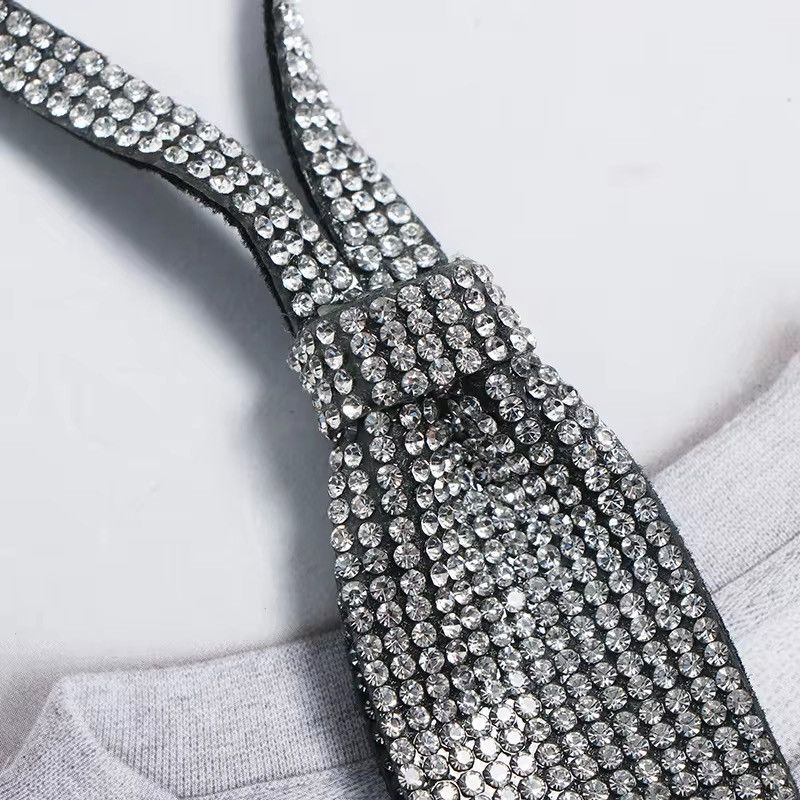 Japanese Brand × Leather Double-layer Diamond Beaded Rhinestone Tie Size ONE SIZE - 4 Thumbnail