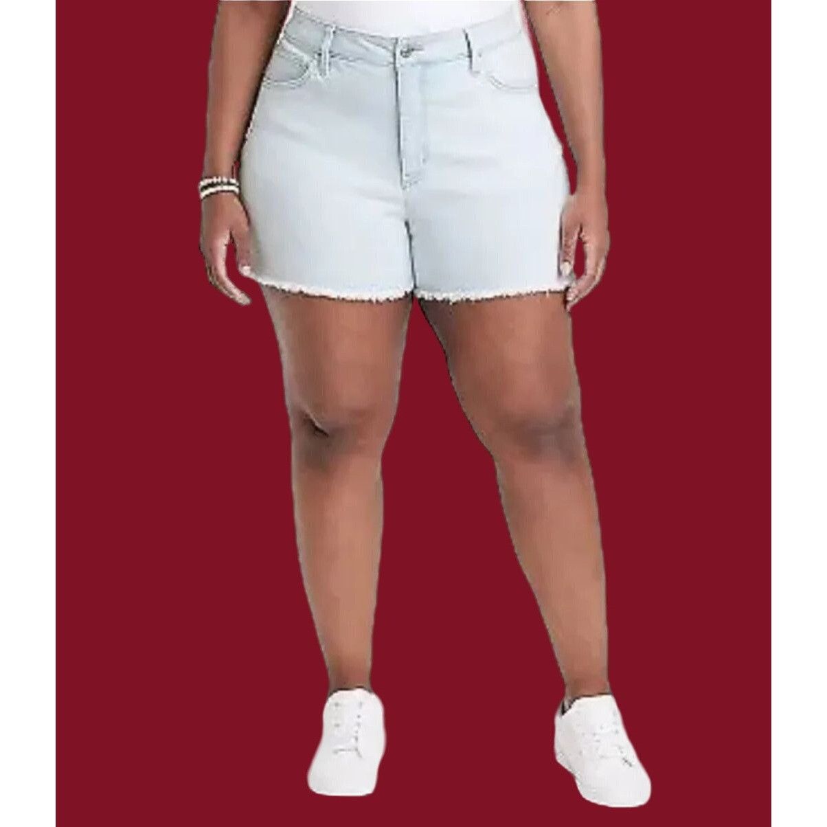 Other Ava & Viv - Women's High-Rise Denim Shorts - Slim Fit - Ligh Size 37" - 1 Thumbnail