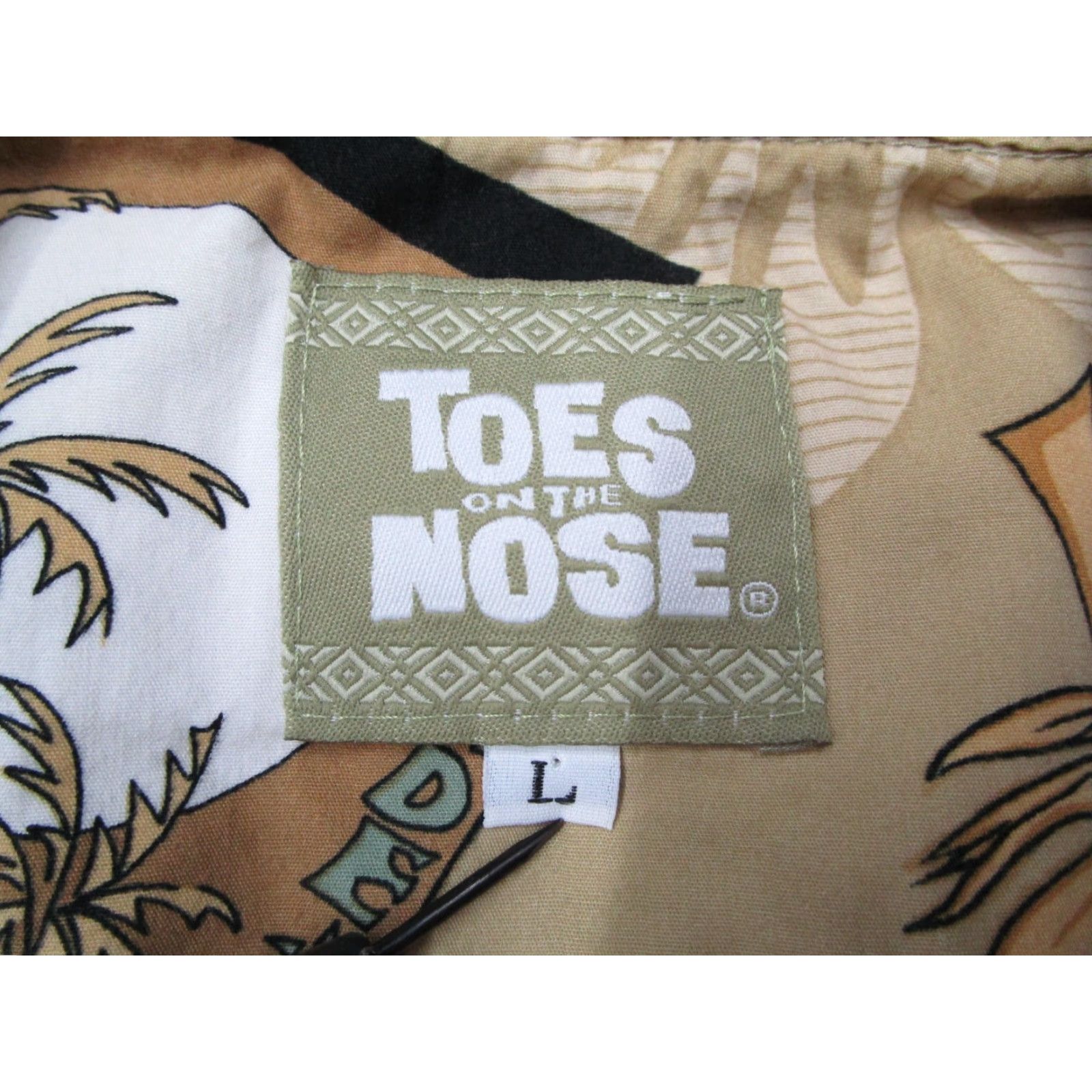 Vintage Toes on The Nose Shirt Men Large Brown Button-Up Hawaiian Tiki Pocket Short Sleeve USA Size US L / EU 52-54 / 3 - 3 Thumbnail