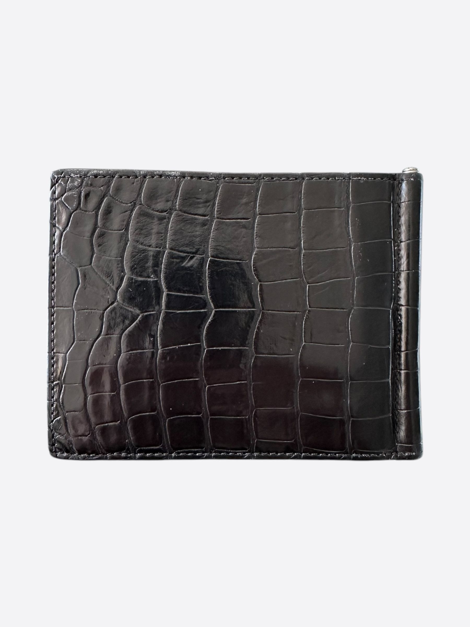 Hermes Hermes Black Alligator Poker Compact Wallet Size ONE SIZE - 2 Thumbnail