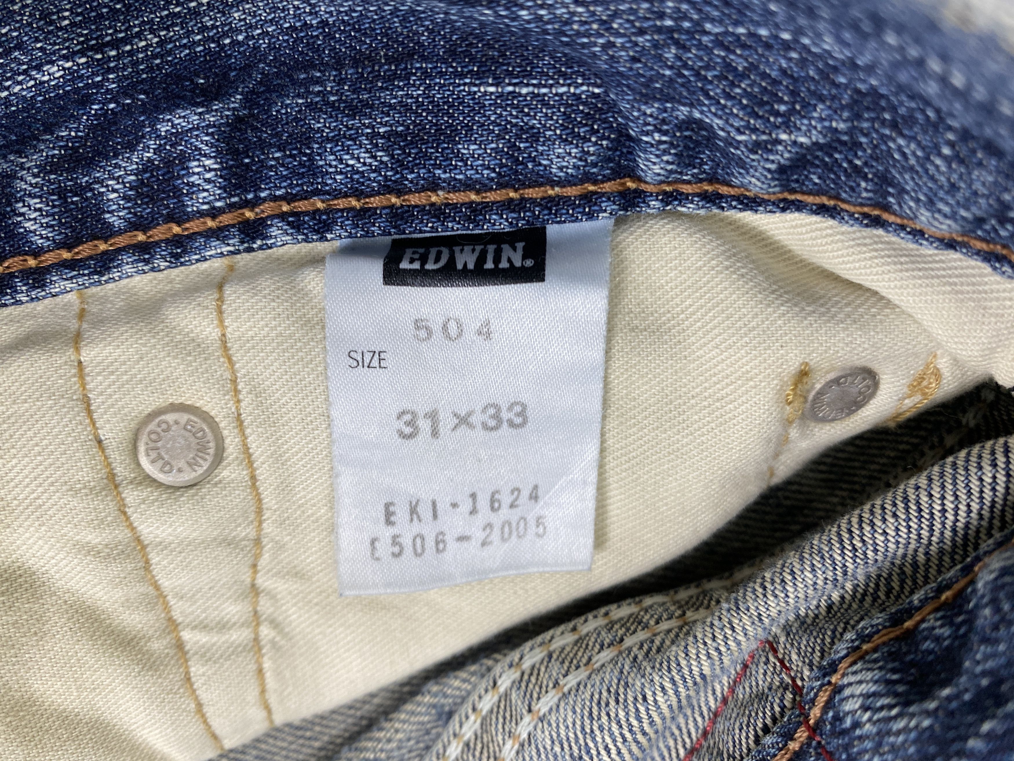Japanese Brand Distressed Blue Vintage Edwin 504 Jeans 34x30 Denim- JN3542 Size US 34 / EU 50 - 9 Thumbnail