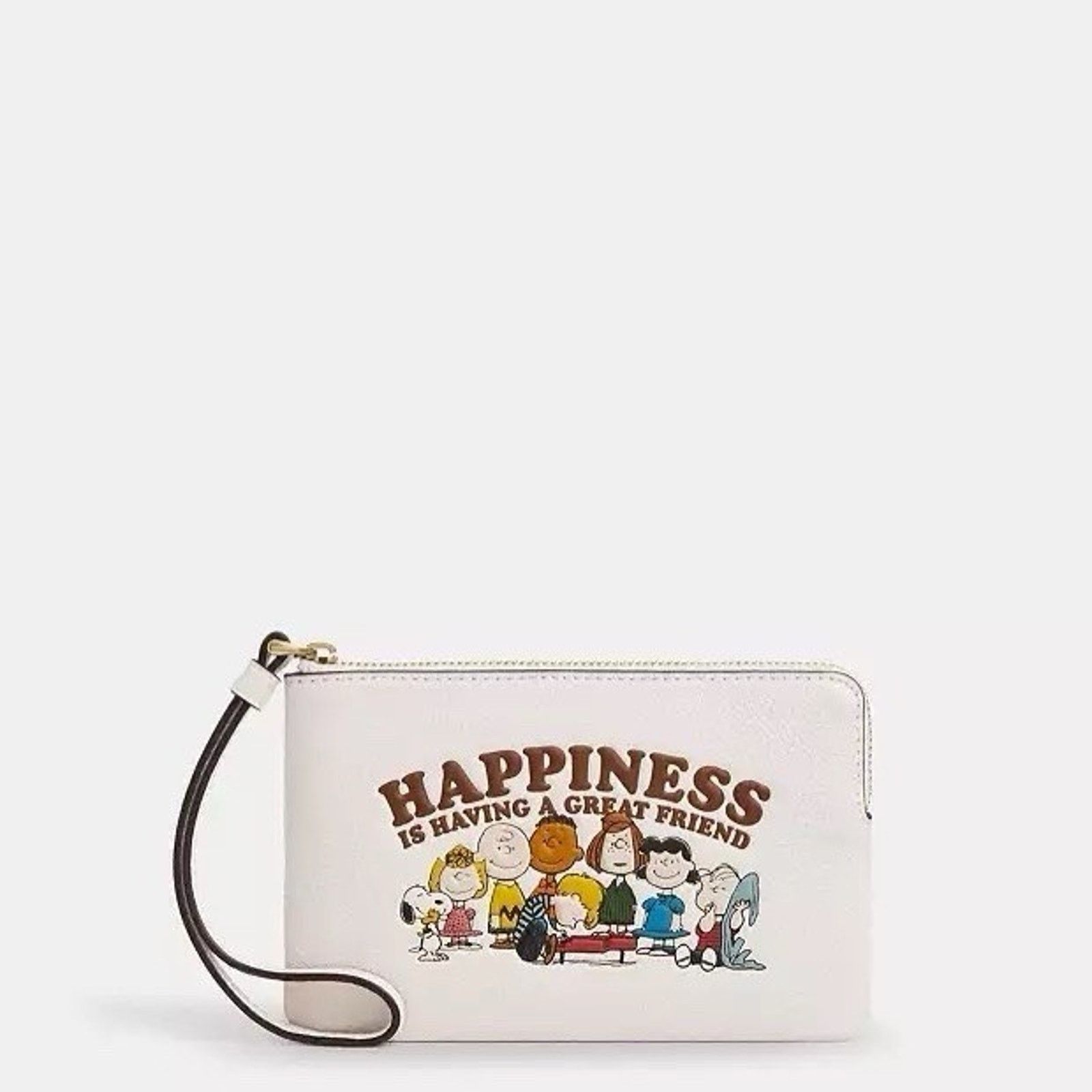 Coach NWT Coach X Peanuts Corner Zip Wristlet CBP29 Gold/Chalk Size ONE SIZE - 4 Thumbnail