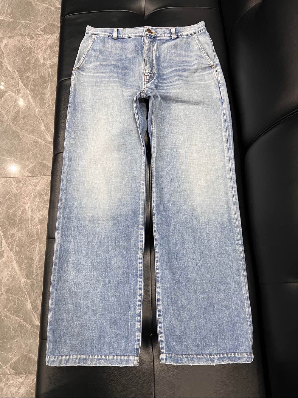 Saint Laurent Paris Saint Laurent Faded Denim Jeans Size 33 Size US 33 - 1 Thumbnail