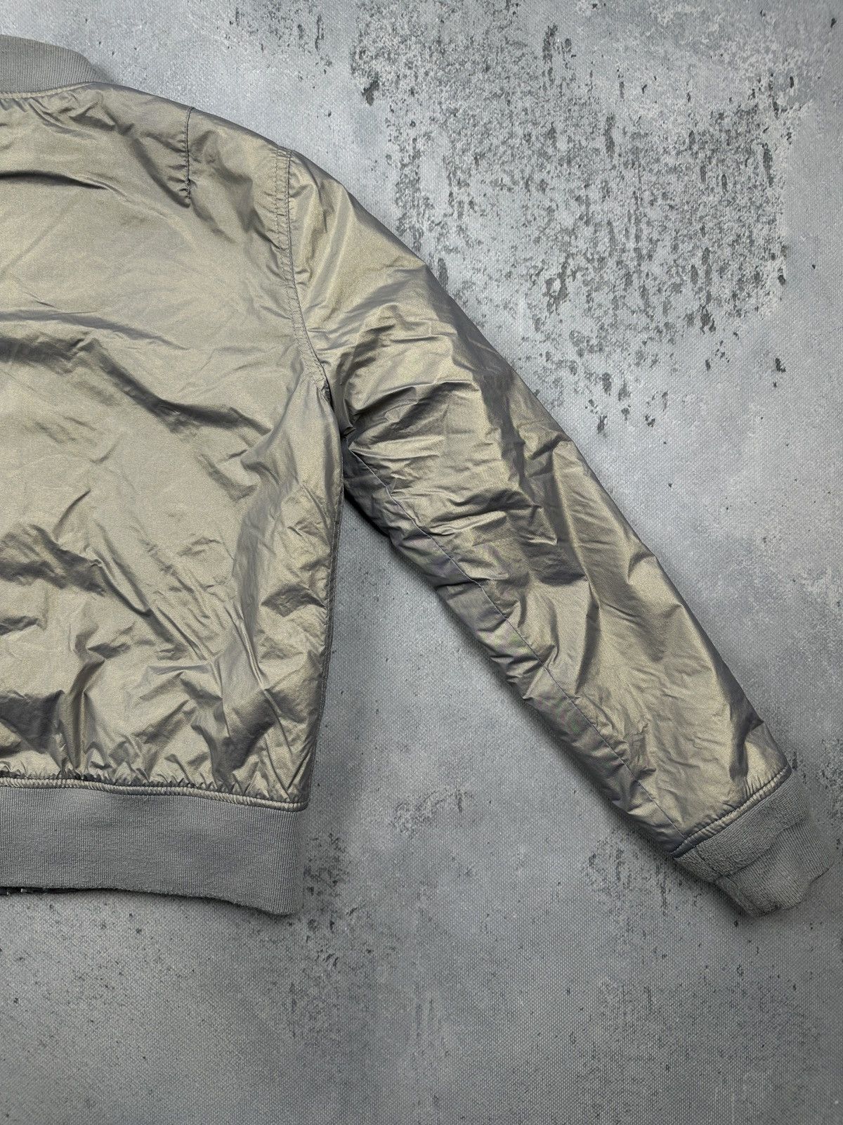 Schott NYC MA-1 Bomber Jacket American College Gray Satin