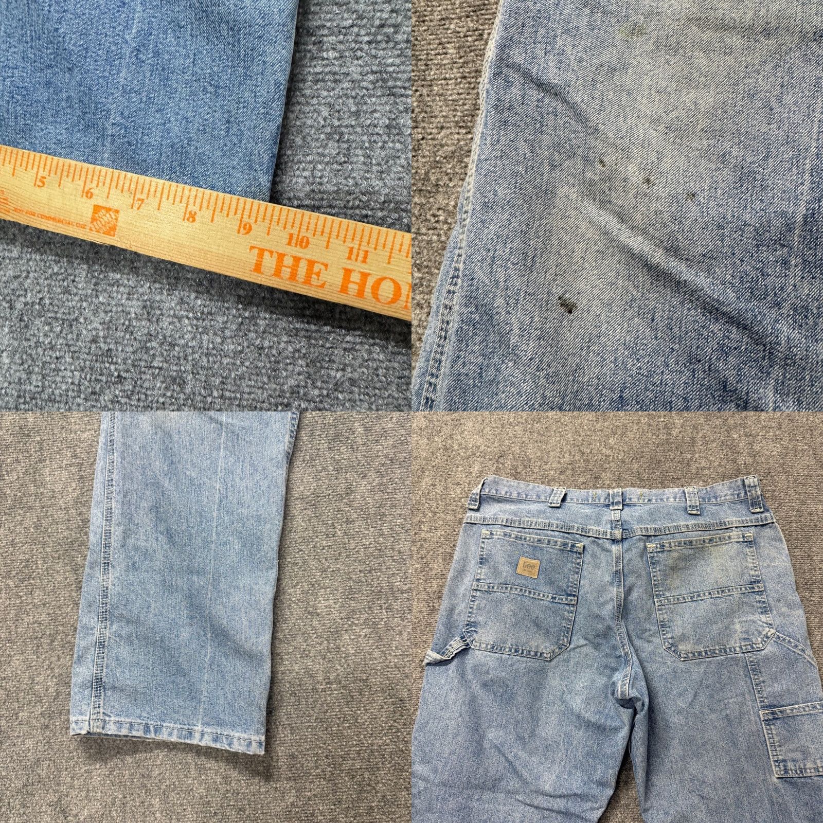 Lee Lee Jeans Carpenter Dungarees Cotton Blend Light Wash 36x30 Men Blue Regular Inseam 30 Stained Distressing, Lee, Jeans, Mens Size US 36 / EU 52 - 8 Thumbnail