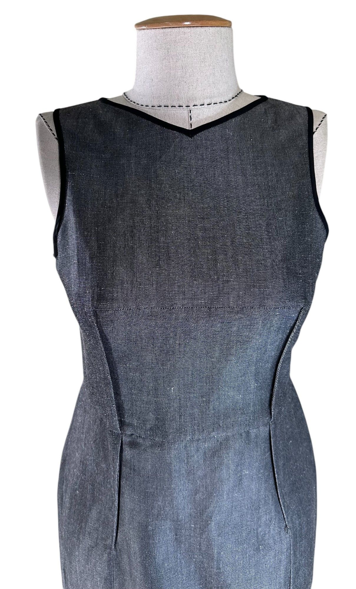 Valentino Grey Linen Suit Dress and Coat/Long Blazer Size XS / US 0-2 / IT 36-38 - 8 Thumbnail