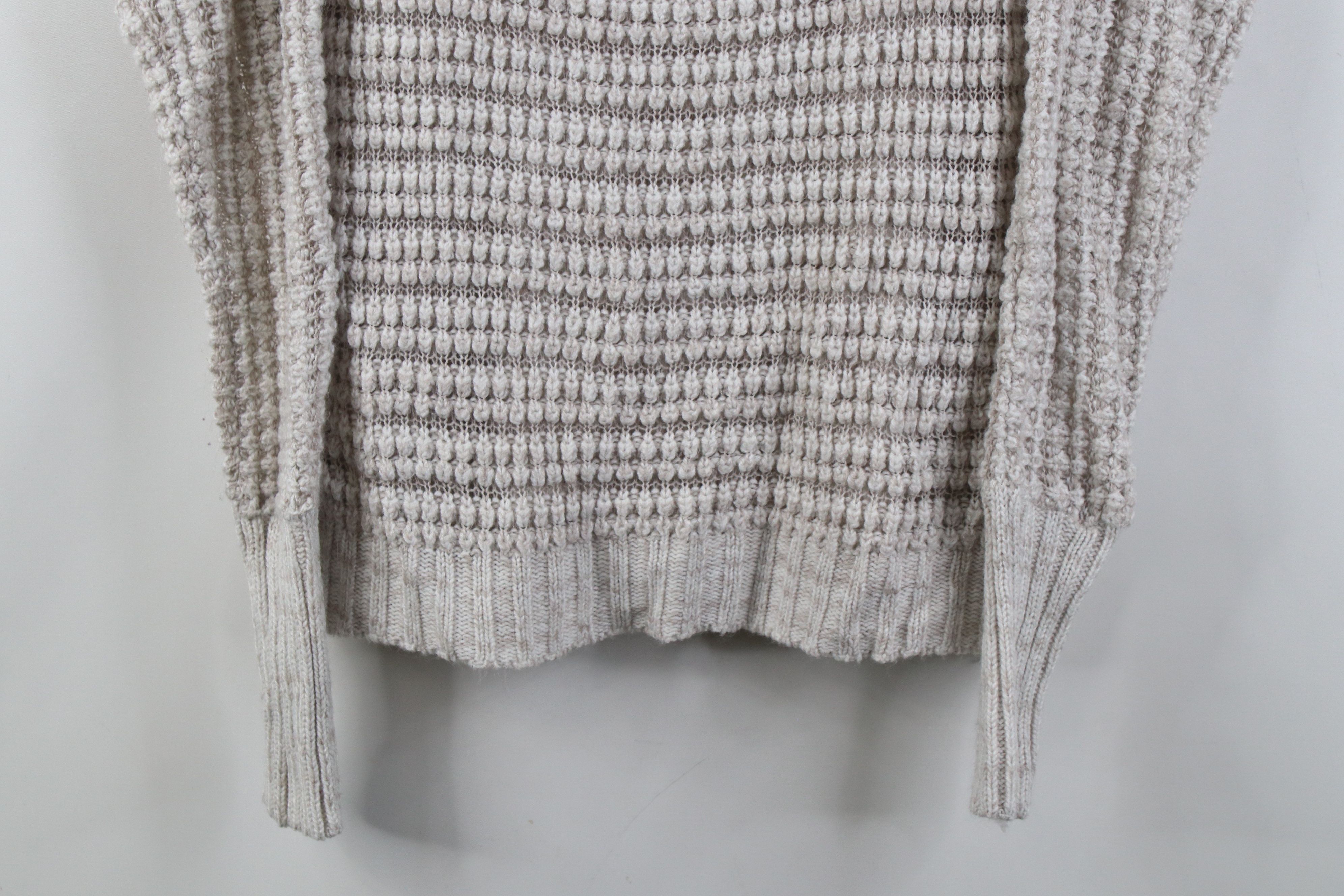 Express Vintage Y2K Express Cropped Crochet Knit Sweater Gray USA Size M / US 6-8 / IT 42-44 - 3 Thumbnail