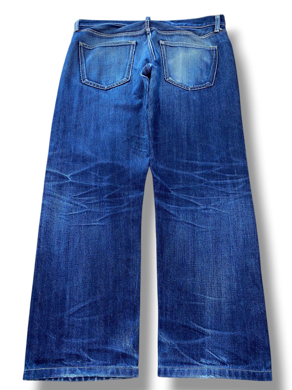 Uniqlo Uniqlo Whiskered Blue Wash Style Straight Leg Jeans Size US 34 / EU 50 - 3 Thumbnail