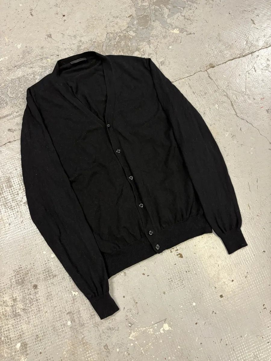 Designer × Prada × Vintage Prada Black Minimalist Cardigan Sweater Size US S / EU 44-46 / 1 - 9 Thumbnail