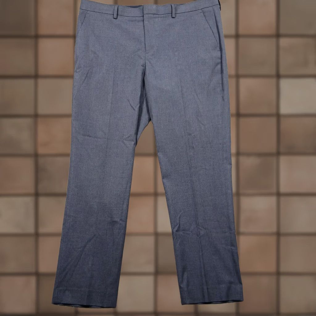 Express Express Slim Fit Dress Pants 36x30 Blue Flat Front Business Casual Men Size US 36 / EU 52 - 1 Thumbnail