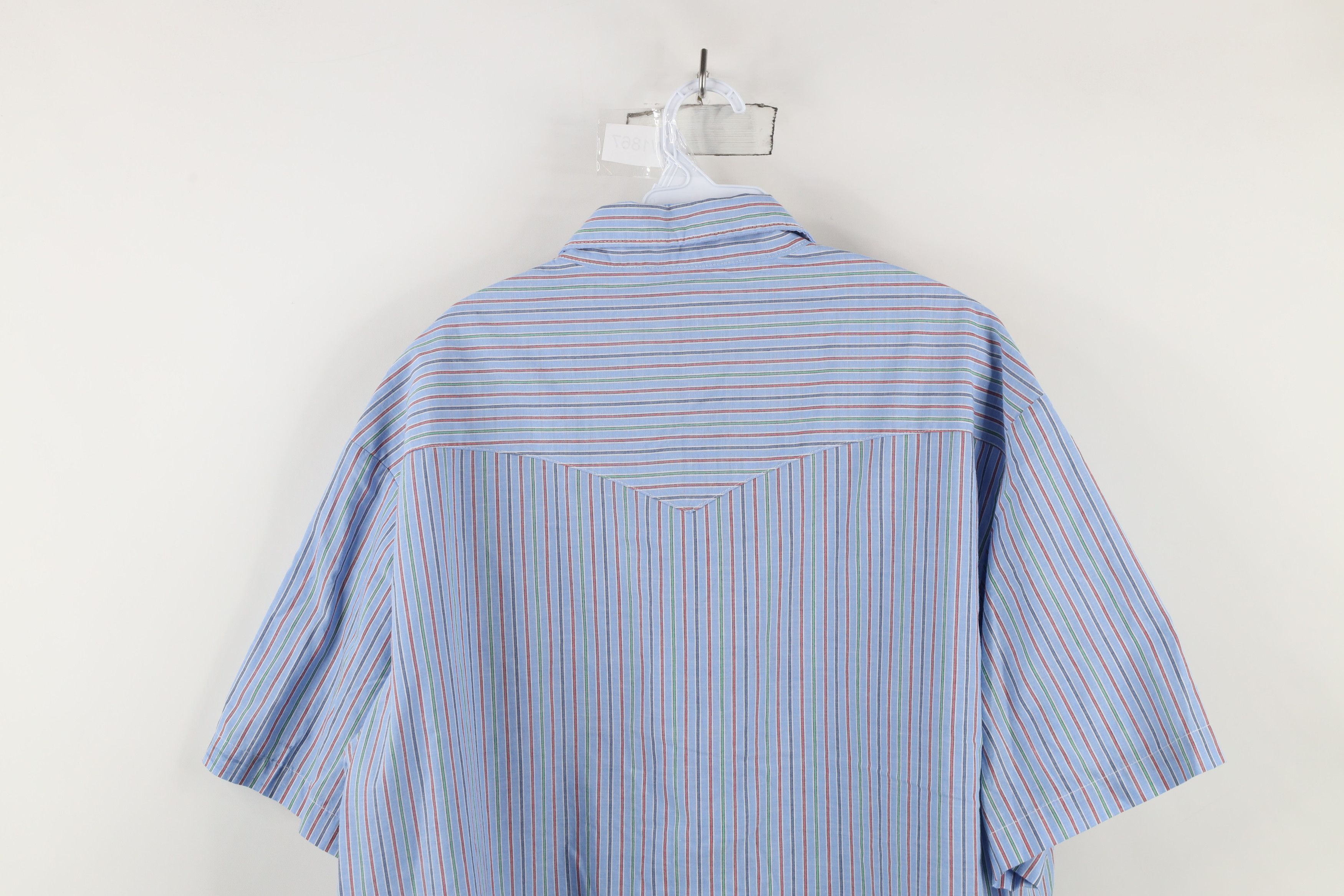 Vintage × Wrangler Vintage 90s Wrangler Striped Western Snap Button Shirt Size US XXL / EU 58 / 5 - 9 Thumbnail