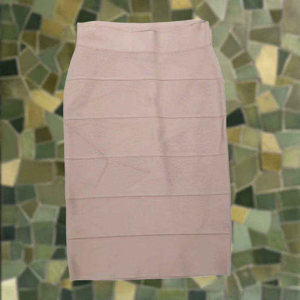 Bcbgmaxazria BCBGMaxazria Bandage Skirt Cream Tan XS Knee Length Women High Rise Rayon Spandex Solid 21" Length Spring Fall Summer Workwear Party/Cocktail Size 26" / US 2 / IT 38 - 1 Thumbnail