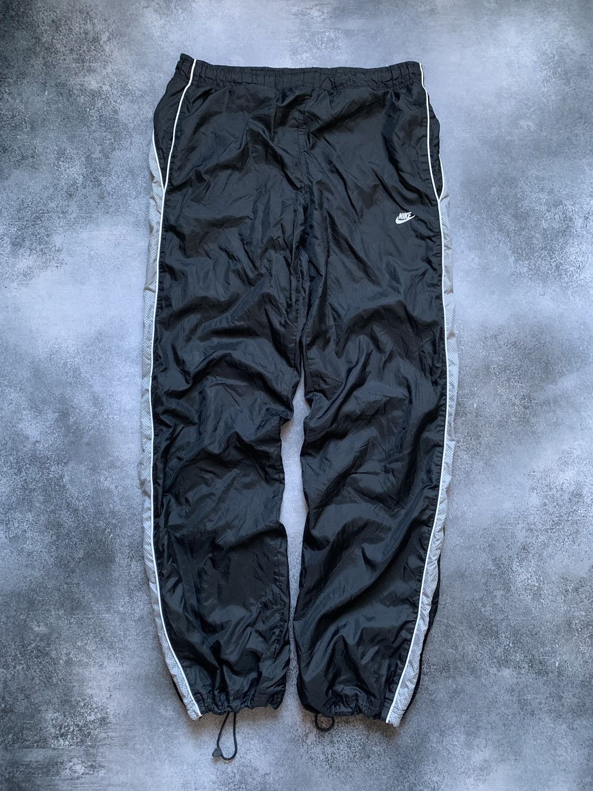 Nike × Vintage Vintage Nike Track Pants Drill Y2K style Swoosh Size US 31 - 1 Thumbnail