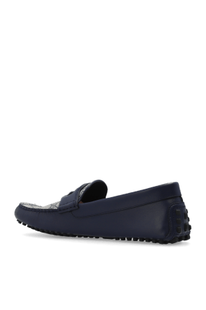 Gucci o1mt1gz0425 Men's Interlocking Loafers in Navy & Light Beige Size US 12.5 / EU 45-46 - 5 Thumbnail