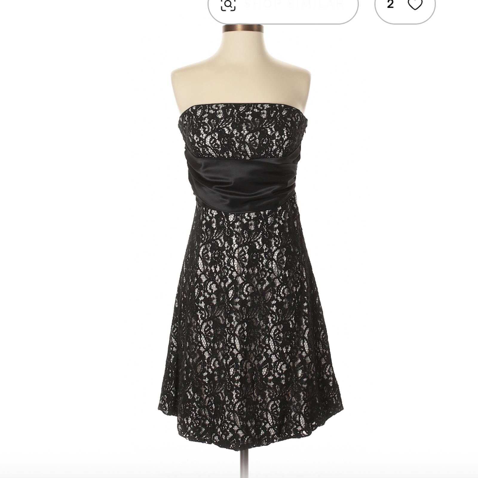 White House Black Market Size 8 Black Strapless Casual Dress