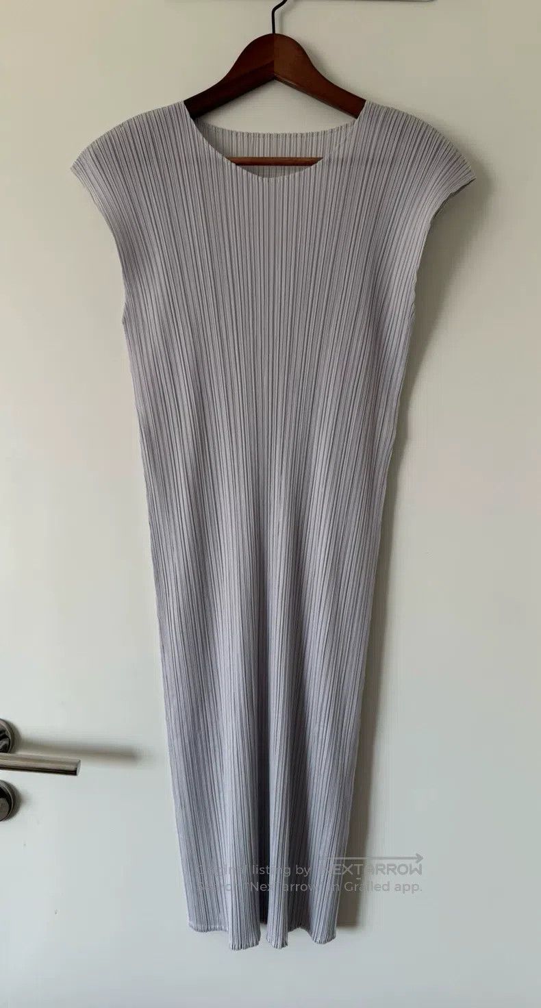 Issey Miyake Issey Miyake Light Gray Dress Size L / US 10 / IT 46 - 2 Thumbnail