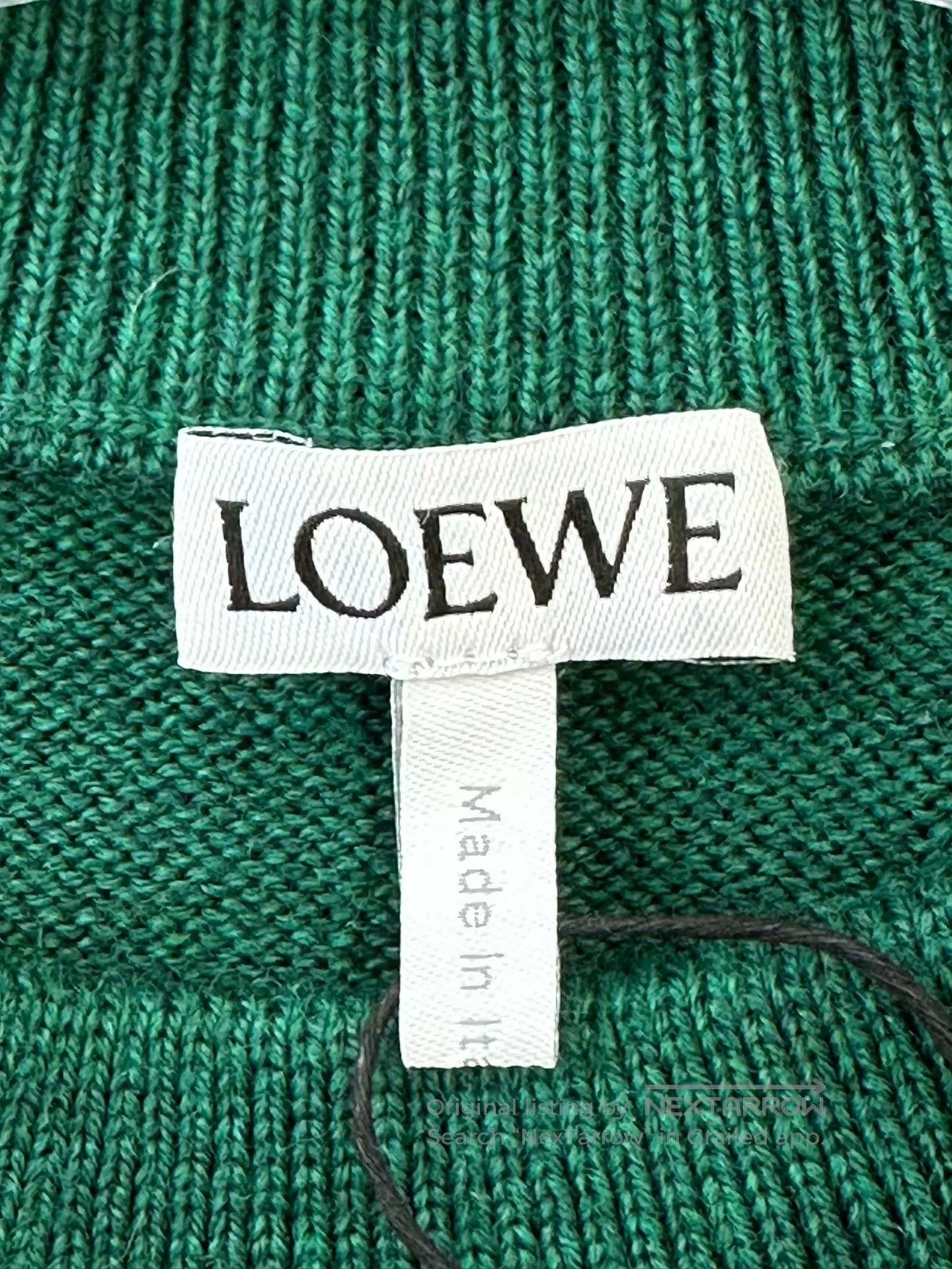 Loewe Loewe Moss Green Letter Logo Wool Knit Sweater| Size US XS / EU 42 / 0 - 4 Thumbnail