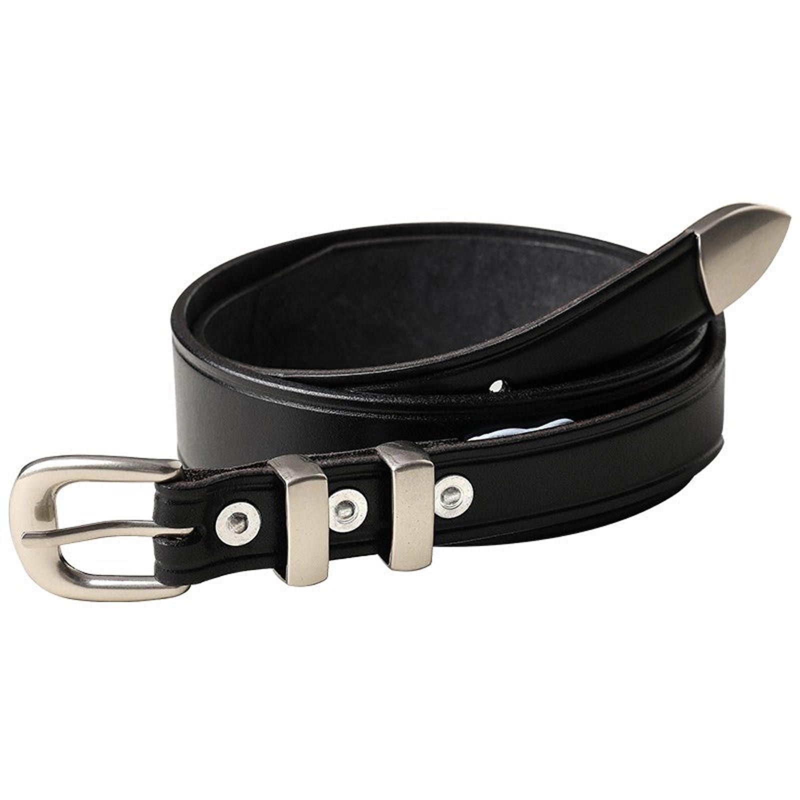 Leather Italian Veg-Tan Leather Belt – Heavy-Duty Retro Cowhide Size ONE SIZE - 5 Thumbnail