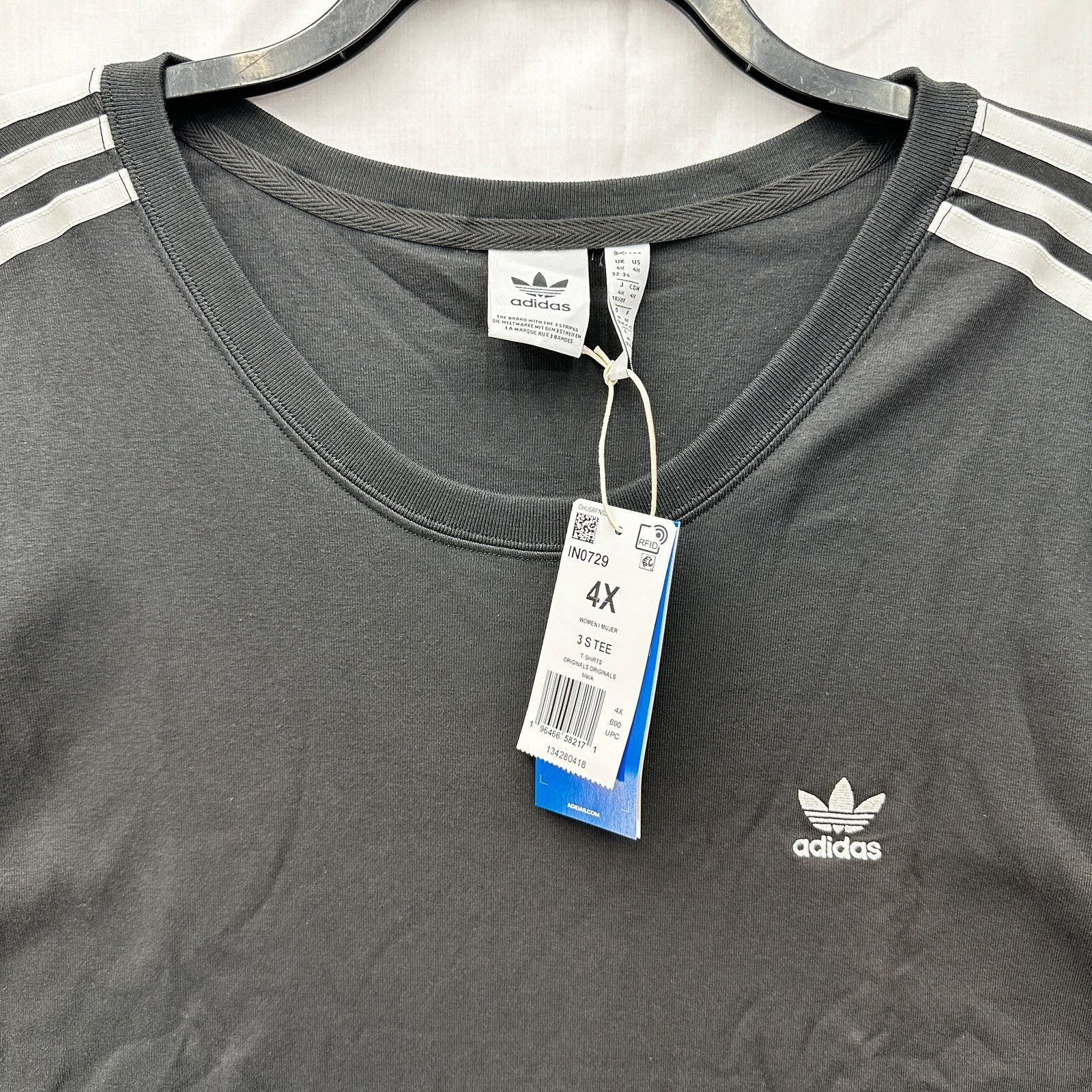 Adidas Adidas Womens 4X Plus Size Original Black Tee Shirt XXXXL Size 4XL / US 24-26 - 2 Thumbnail