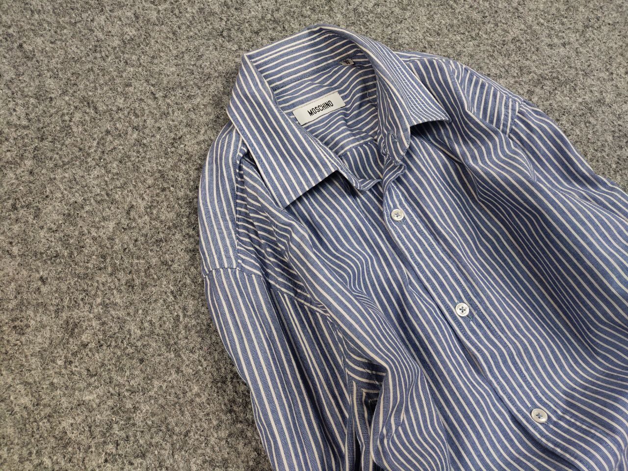Moschino Moschino Design Casual Striped Minimalist Logo Button Shirt Size US M / EU 48-50 / 2 - 7 Thumbnail