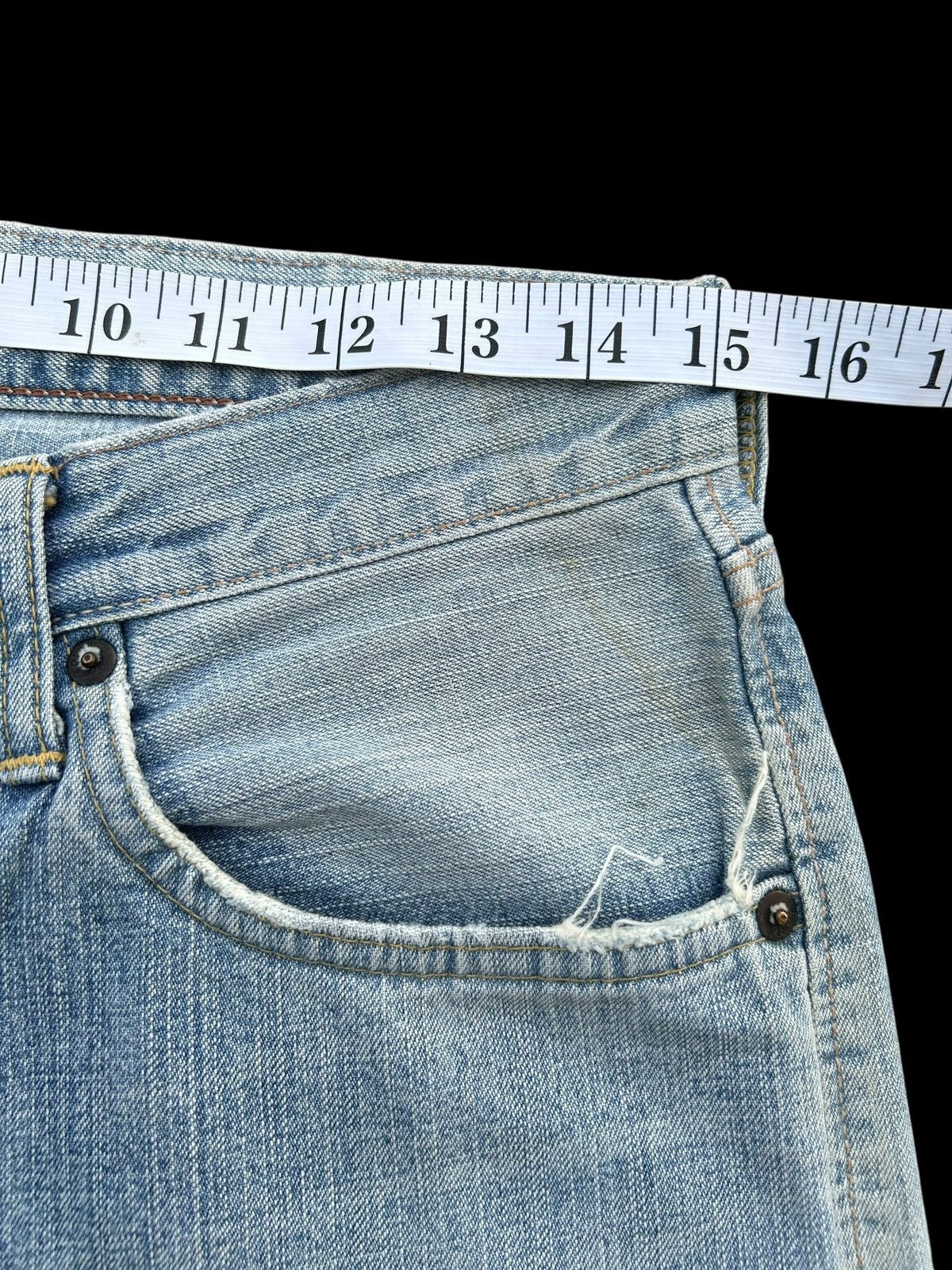 Kapital Vintage Edwin 505ZX Selvedge Distressed Faded Denim Jeans Size US 30 / EU 46 - 13 Thumbnail