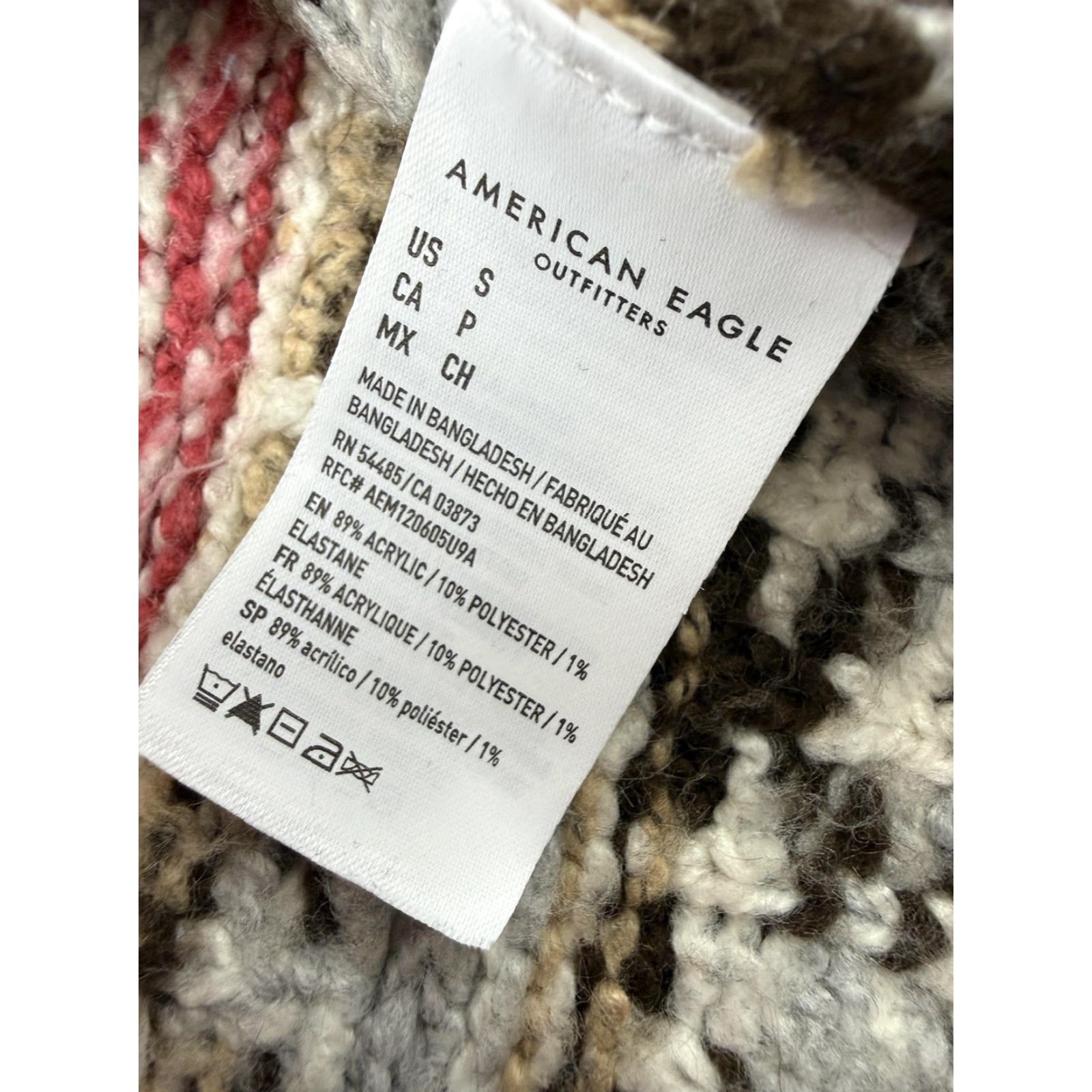 American Eagle Outfitters American Eagle Outfitters Cardigan Sweater Womens Small Gray Fair Isle Cropped V-Neck Knit Size S / US 4 / IT 40 - 6 Thumbnail