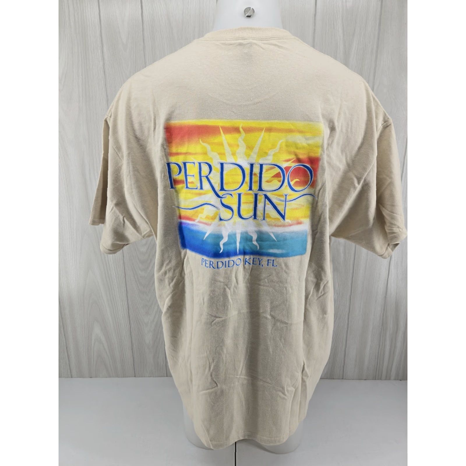 Gildan Gildan T-Shirt Men Graphic Tee Tan 2XL Perdido Sun Perdido Key Florida FL Vintage No Size US XXL / EU 58 / 5 - 2 Thumbnail