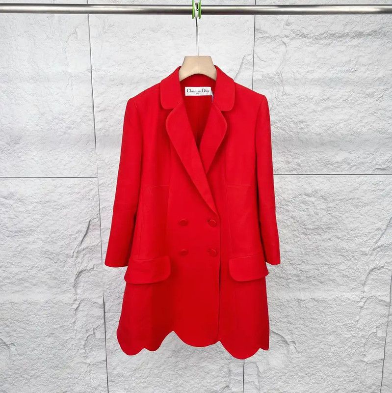 Dior Dior Red Cotton Women's Coat 0089 Size ONE SIZE - 1 Thumbnail