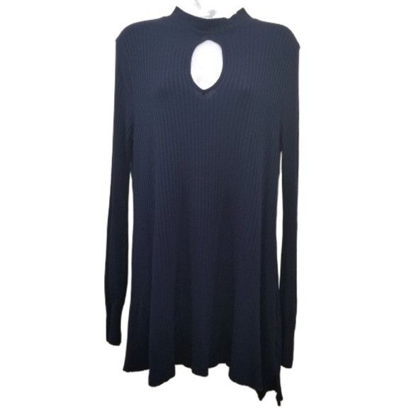Free People We the Free S Tunic COPA BANANA Jersey Rib Knit Blue Coastal Size S / US 4 / IT 40 - 2 Thumbnail