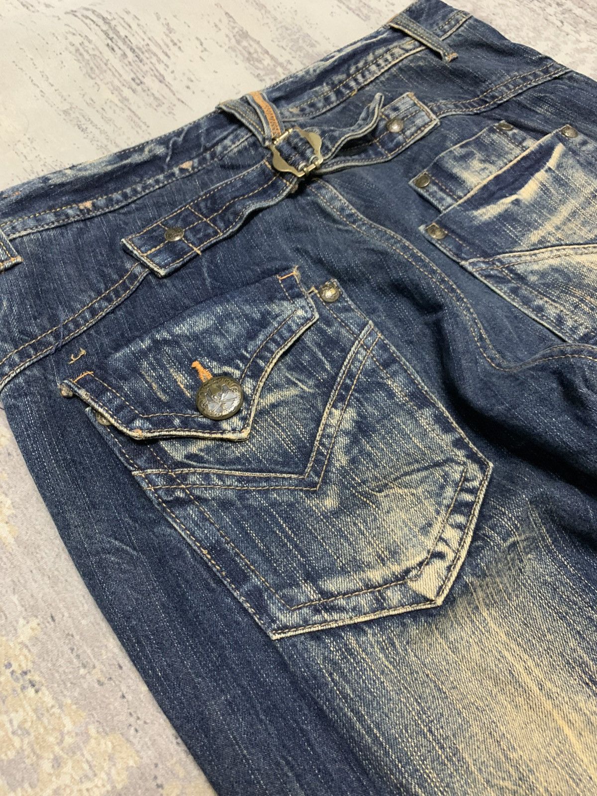 If Six Was Nine Blow by Blue Archive Y2K Faded Flare Straight Leg Jeans Size US 33 - 14 Thumbnail