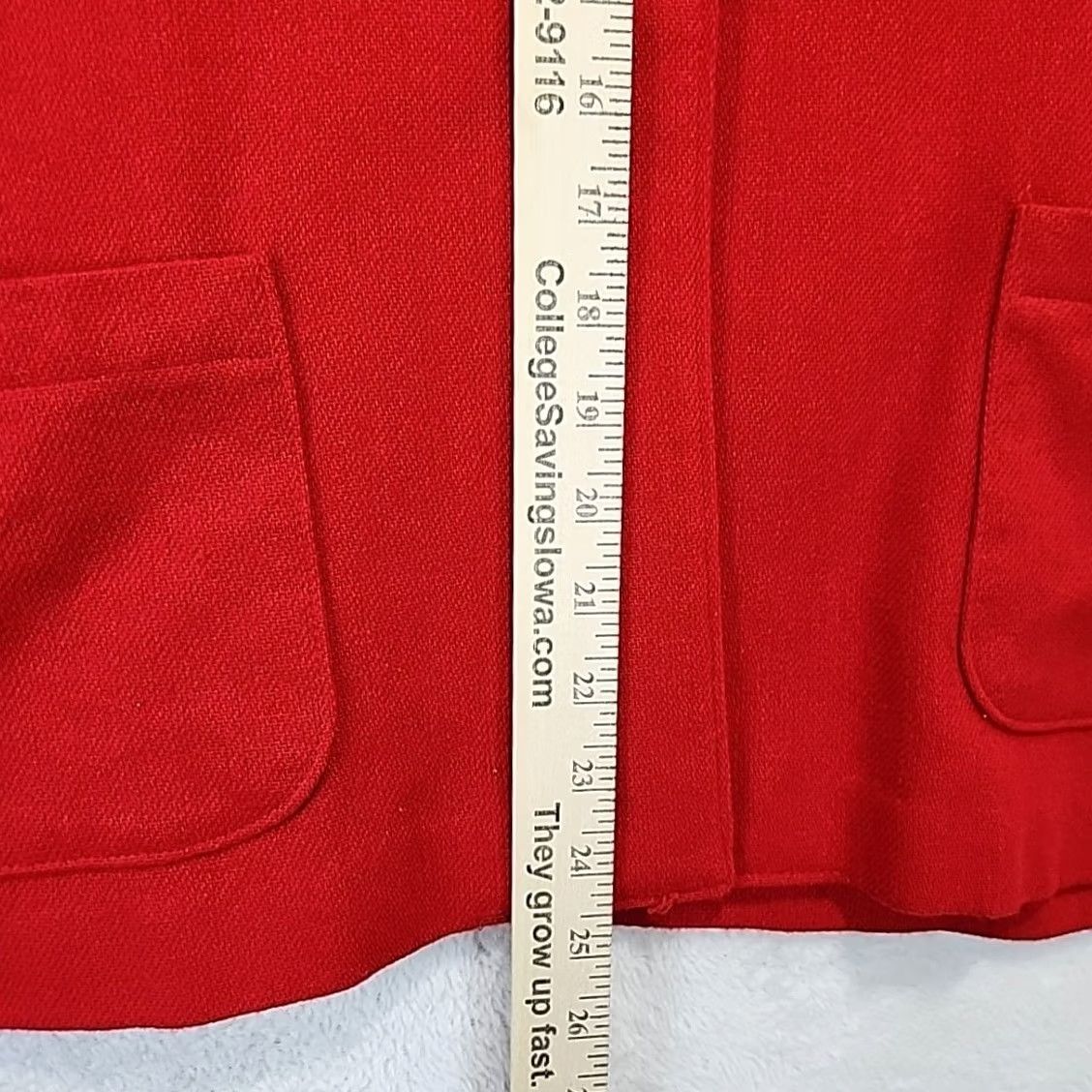 Blair VINTAGE Blair Red Blazer One-Button Womens Size 14 Wool Blend 80's Office Jacket Blazer Jacket Single-Breasted Notch Red Womens 14 Size XL / US 12-14 / IT 48-50 - 7 Thumbnail