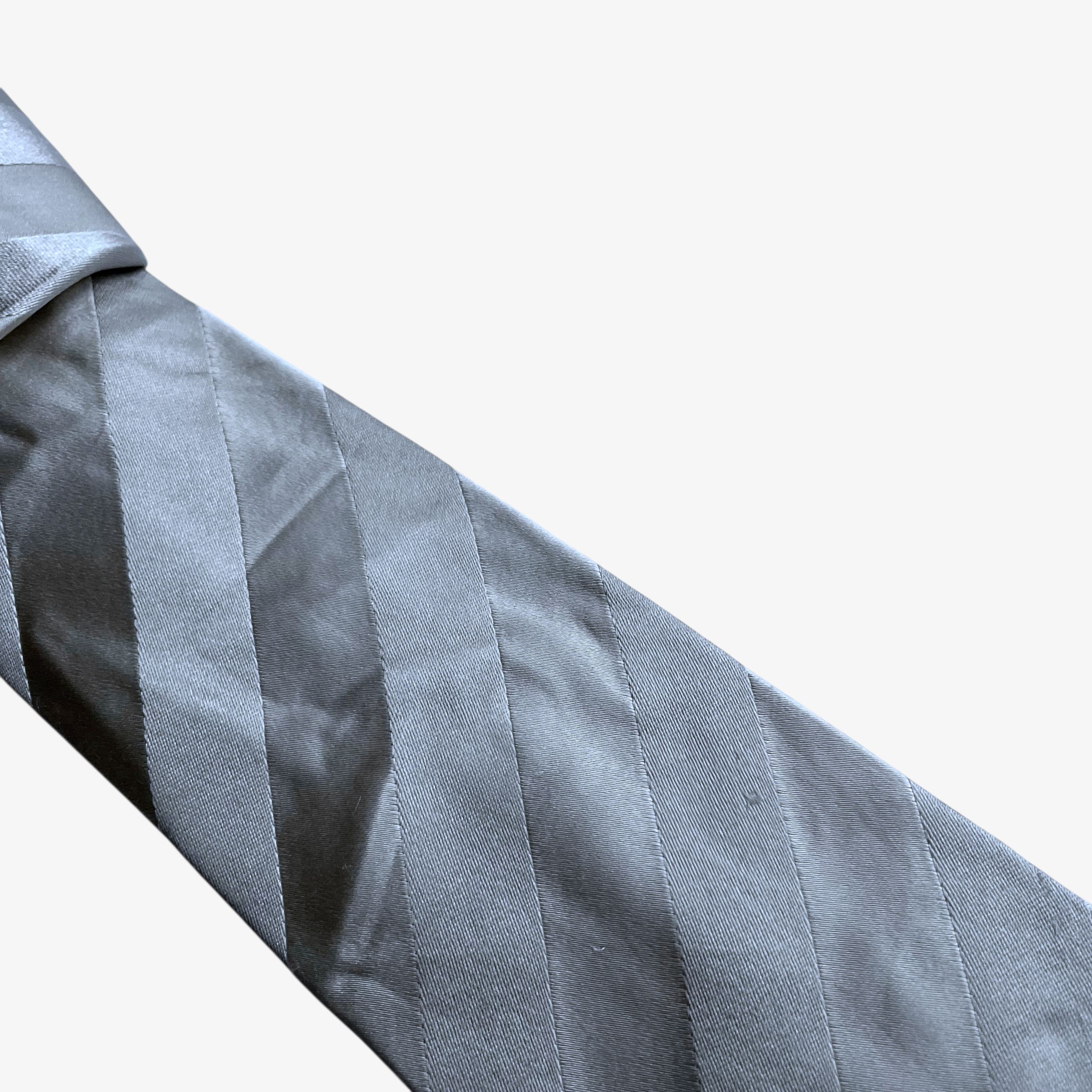 Brioni Vintage 90s Brioni Striped Silver Silk Tie Size ONE SIZE - 5 Thumbnail
