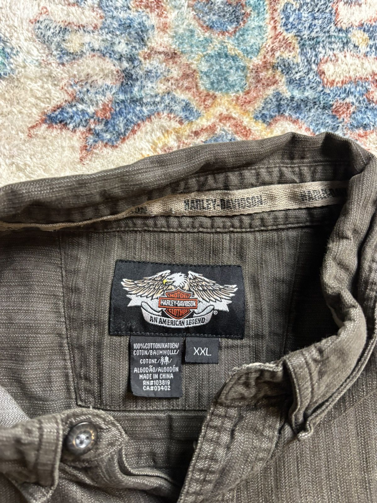 Harley Davidson Vintage Harley Davidson Spellout Logo Button-up Shirt Size US XL / EU 56 / 4 - 3 Thumbnail