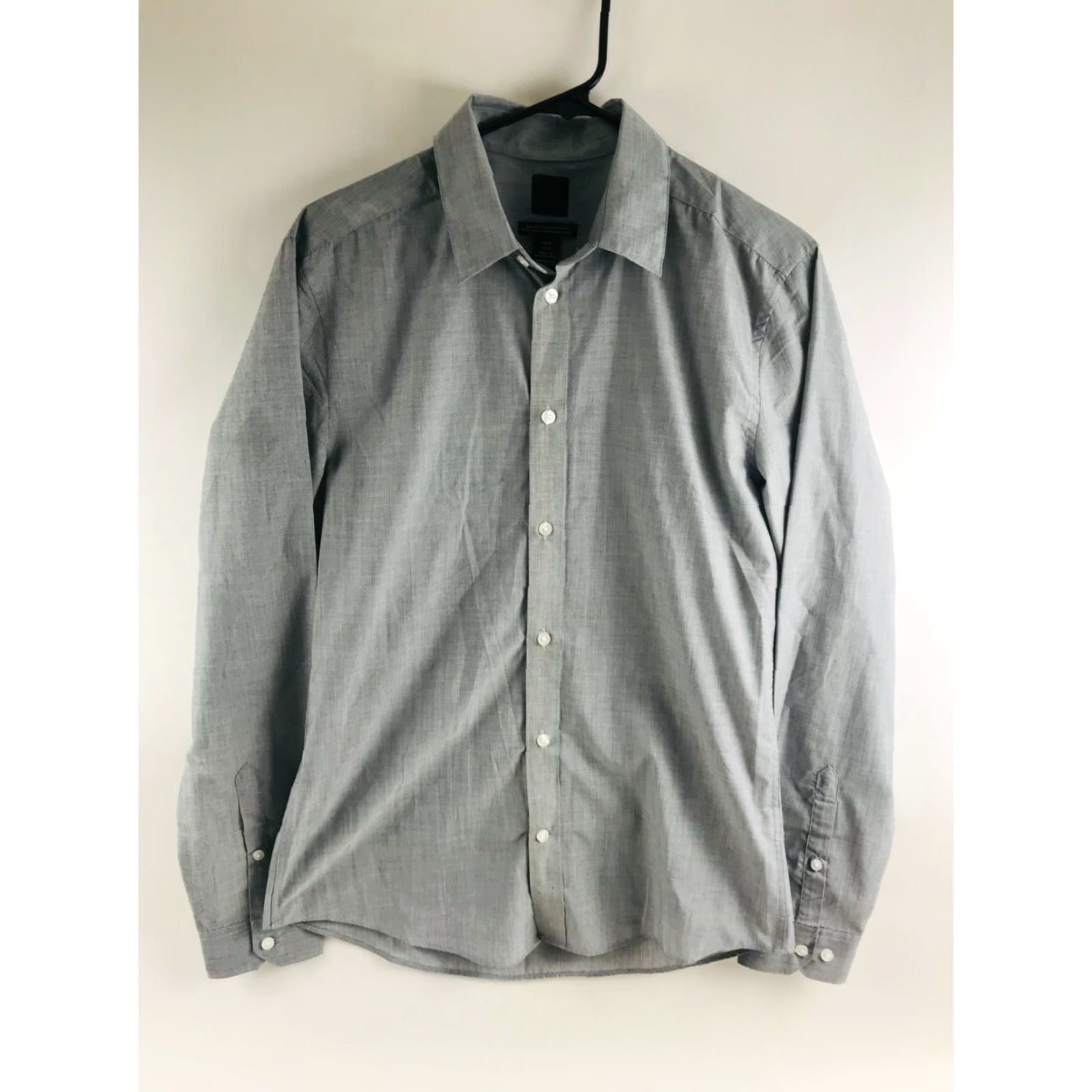 H&M H&M Button Up Shirt Long Sleeve Gray White Slim Fit Size Medium Mens Size US M / EU 48-50 / 2 - 2 Thumbnail