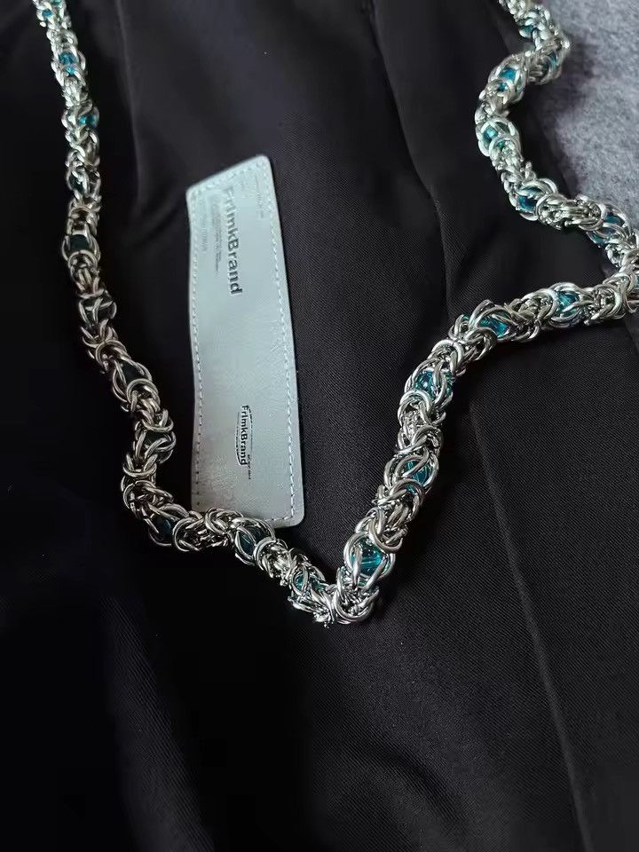Jean Snake Bone Clamp Blue Beads Pants Chain Size ONE SIZE - 4 Thumbnail