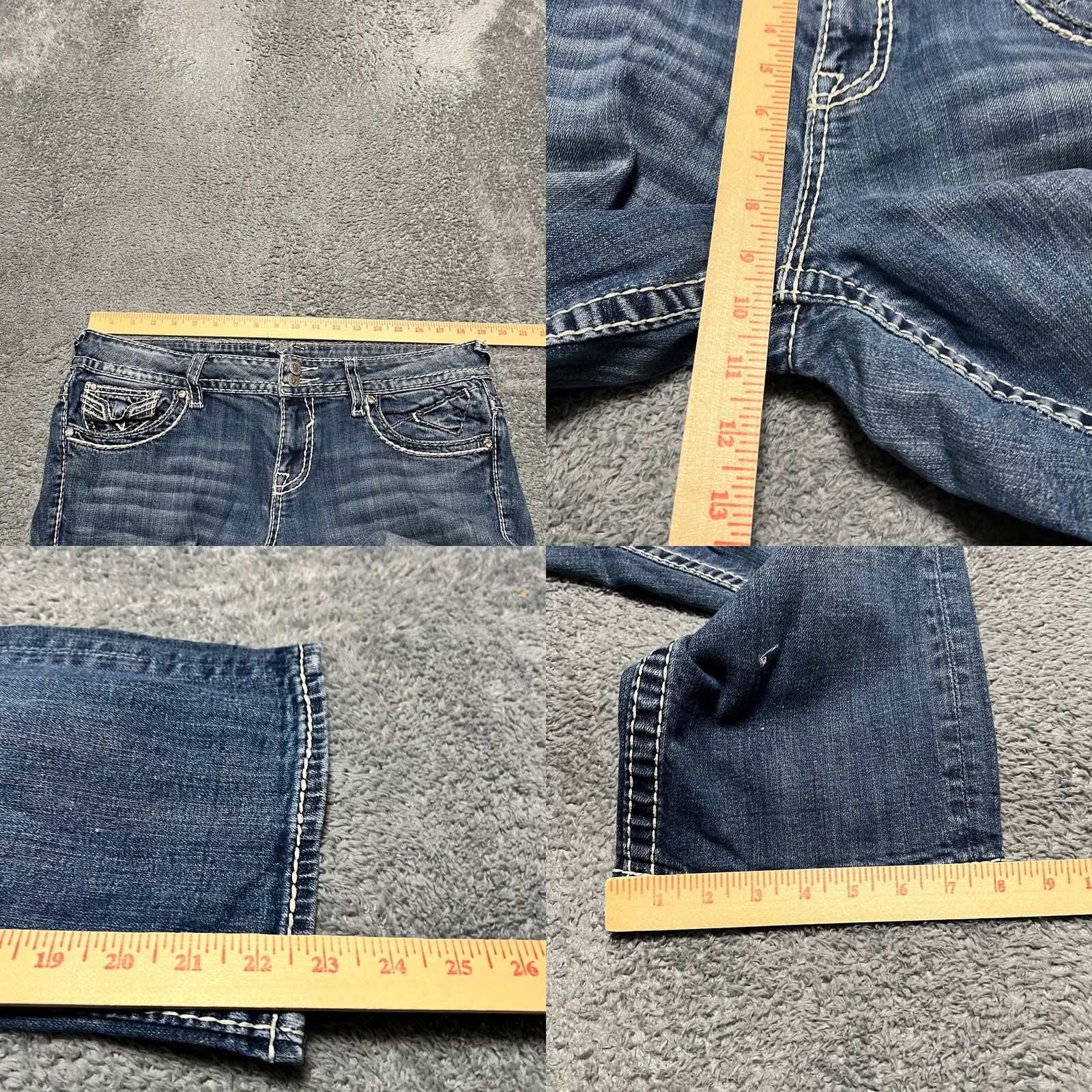Vintage VIGOSS Jeans Chelsea Capri Womens 13/14 37x23 Thick Stitch Western Blue Juniors Size 13 Women Size 34" / US 12 / IT 48 - 8 Thumbnail