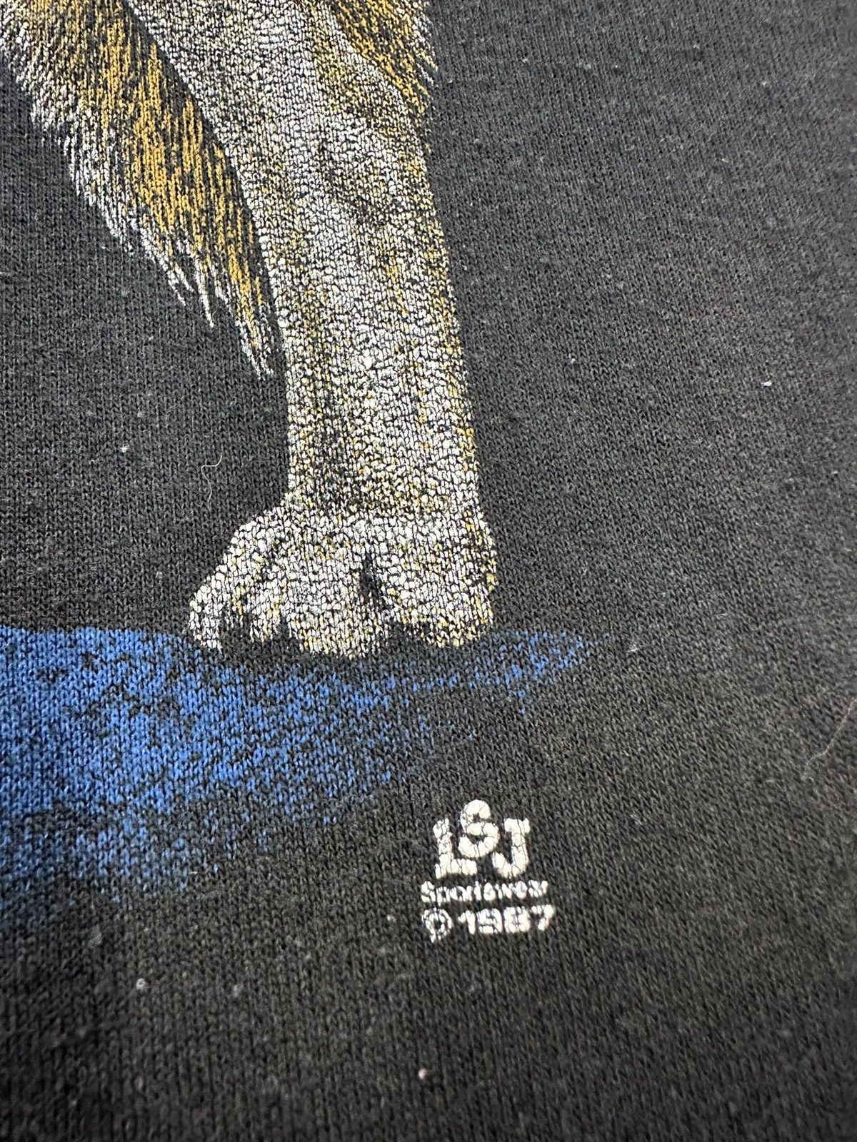 Jerzees Vintage 80s Jerzees Grey Wolf Animal Nature T-Shirt Size L / US 10 / IT 46 - 5 Thumbnail