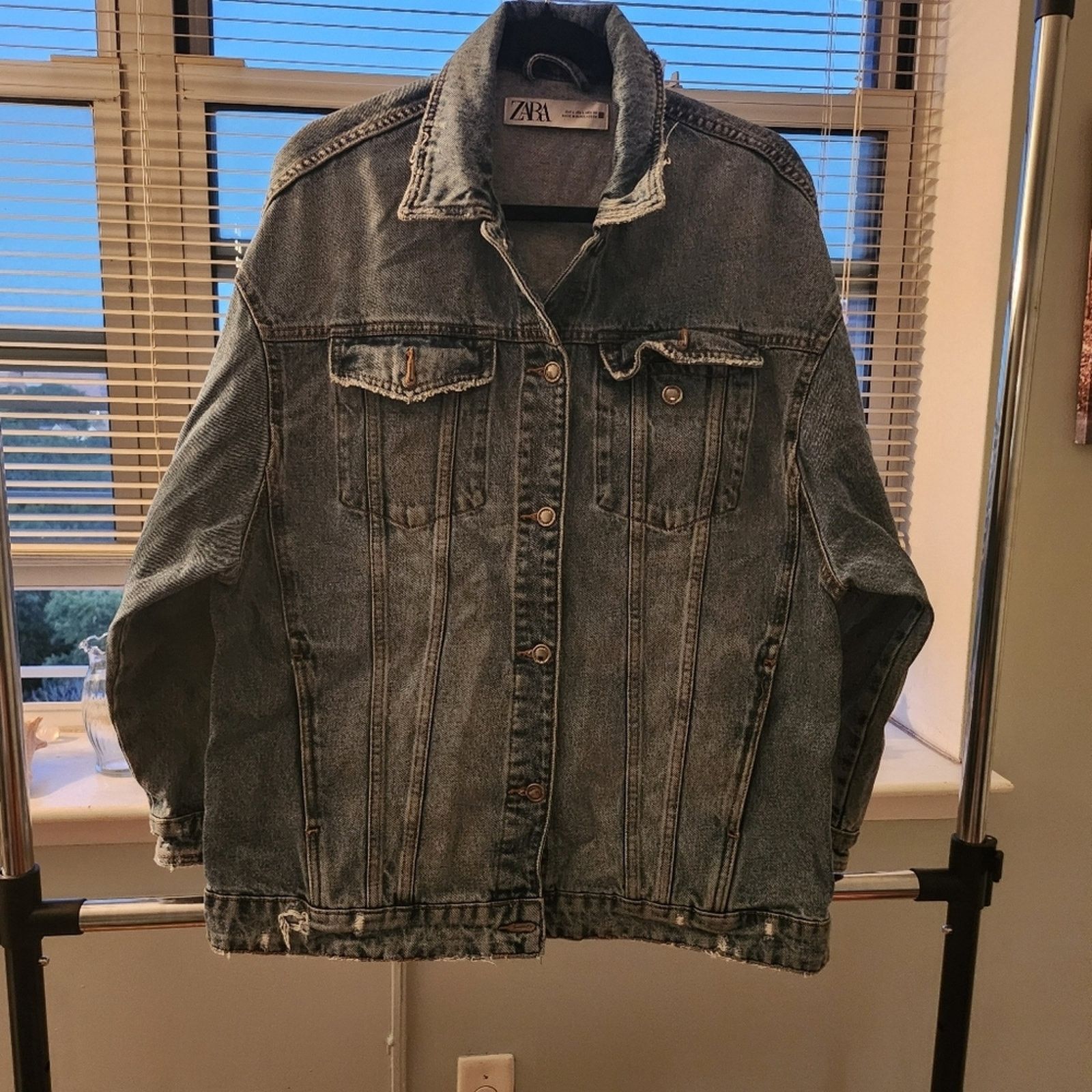 Zara Zara Denim Jacket Size L / US 10 / IT 46 - 1 Thumbnail