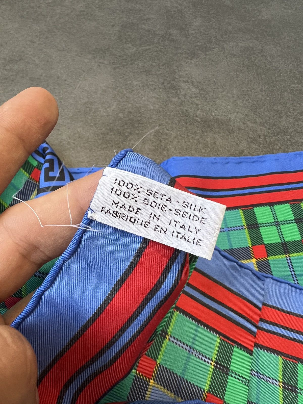 Versace Vintage Gianni Versace Greek plaid Silk Scarf Size ONE SIZE - 5 Thumbnail