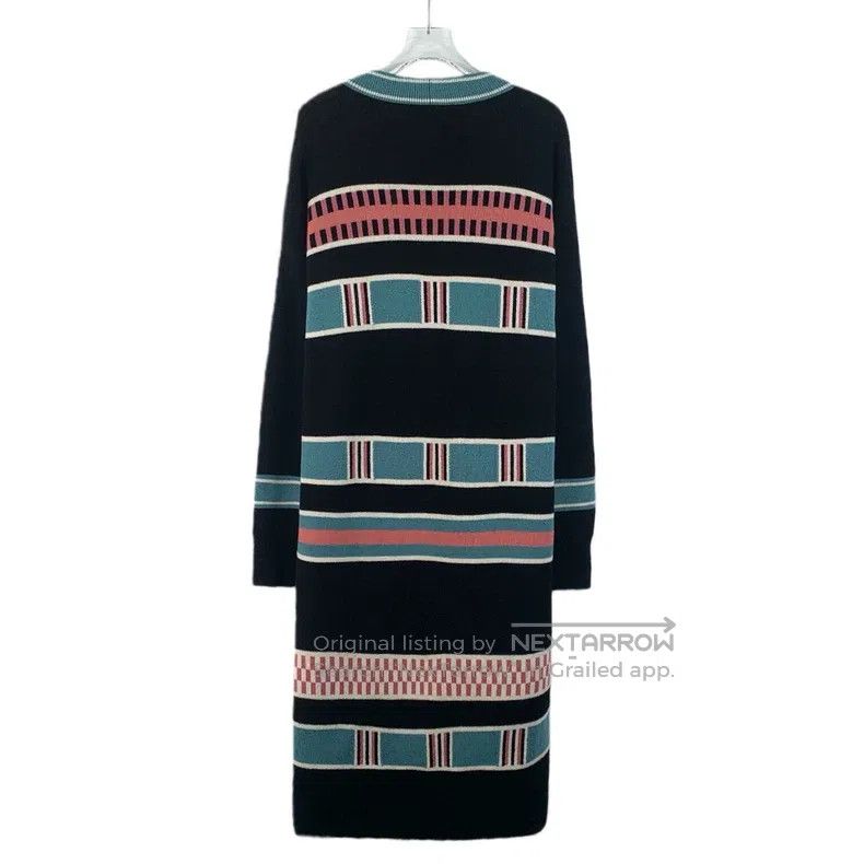 Hermes Hermes Color Block Striped Cashmere V-Neck Single Breasted Size XS / US 0-2 / IT 36-38 - 2 Thumbnail
