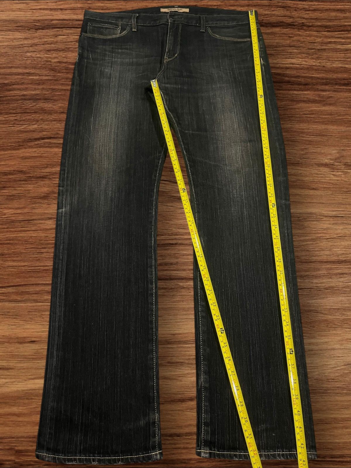 Japanese Brand × KMRii × Le Grande Bleu (L.G.B.) ⚡️Insane 90s⚡️Japan Uniqlo Black Wash Slim Fit Straight Jeans Size US 37 - 10 Thumbnail