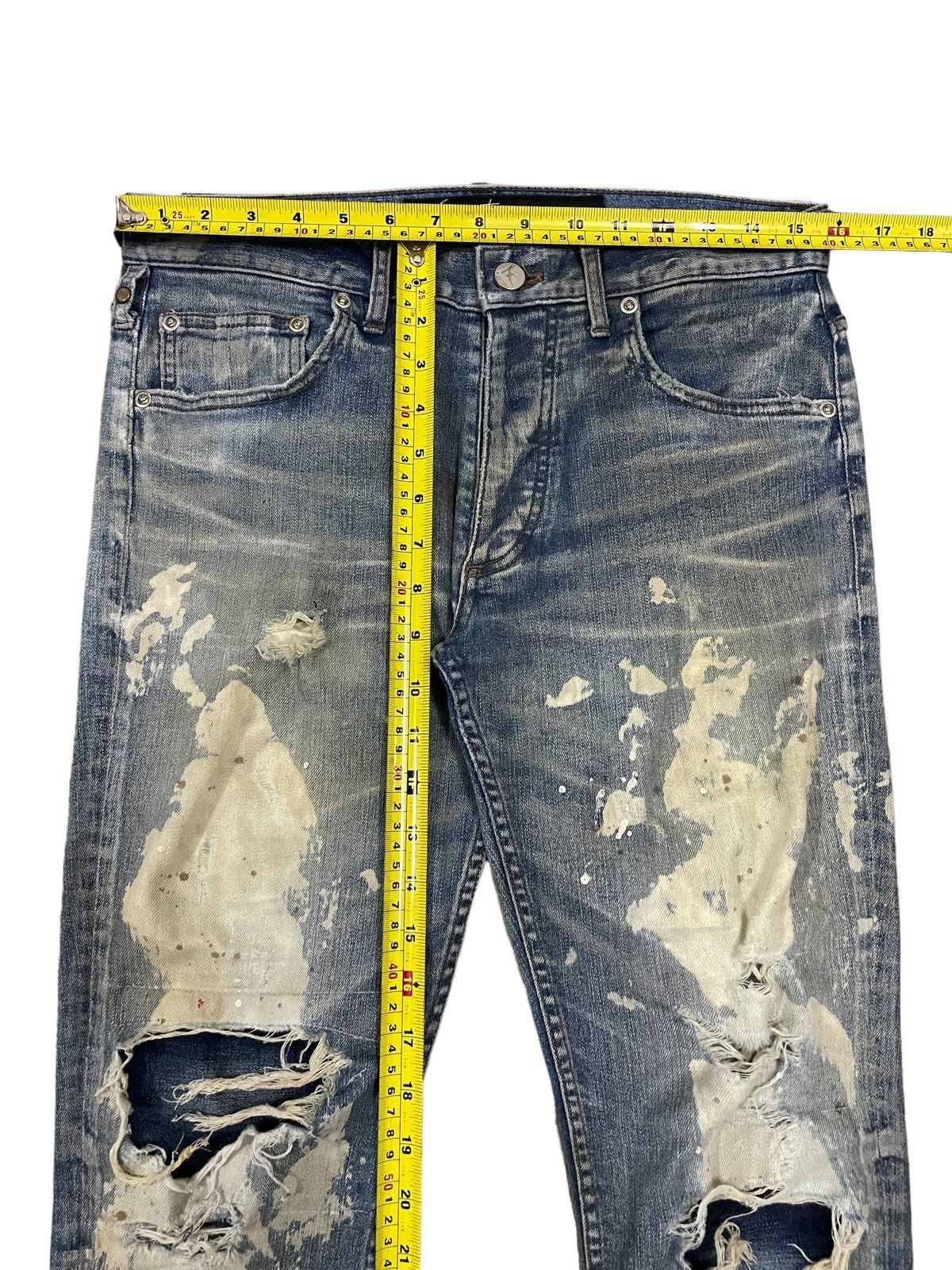 Fagassent Toshiki Aoki Fagassent Paint Splatter Punk Rock Distressed Distort Jeans Size US 31 - 23 Thumbnail