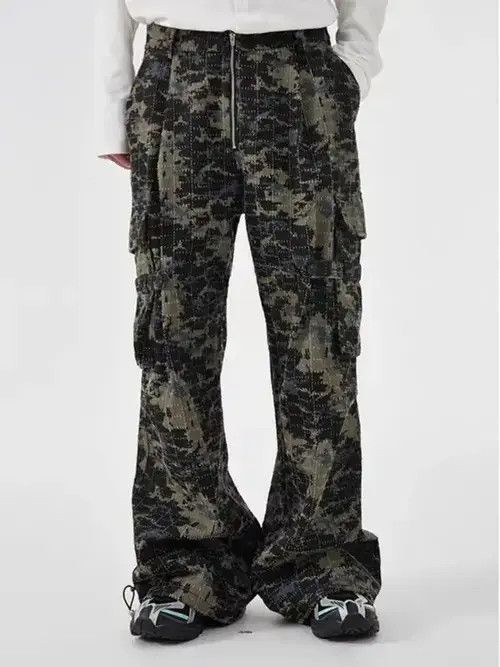 VIBE Specially cut washed ripped camouflage overalls Size US 32 / EU 48 - 1 Thumbnail