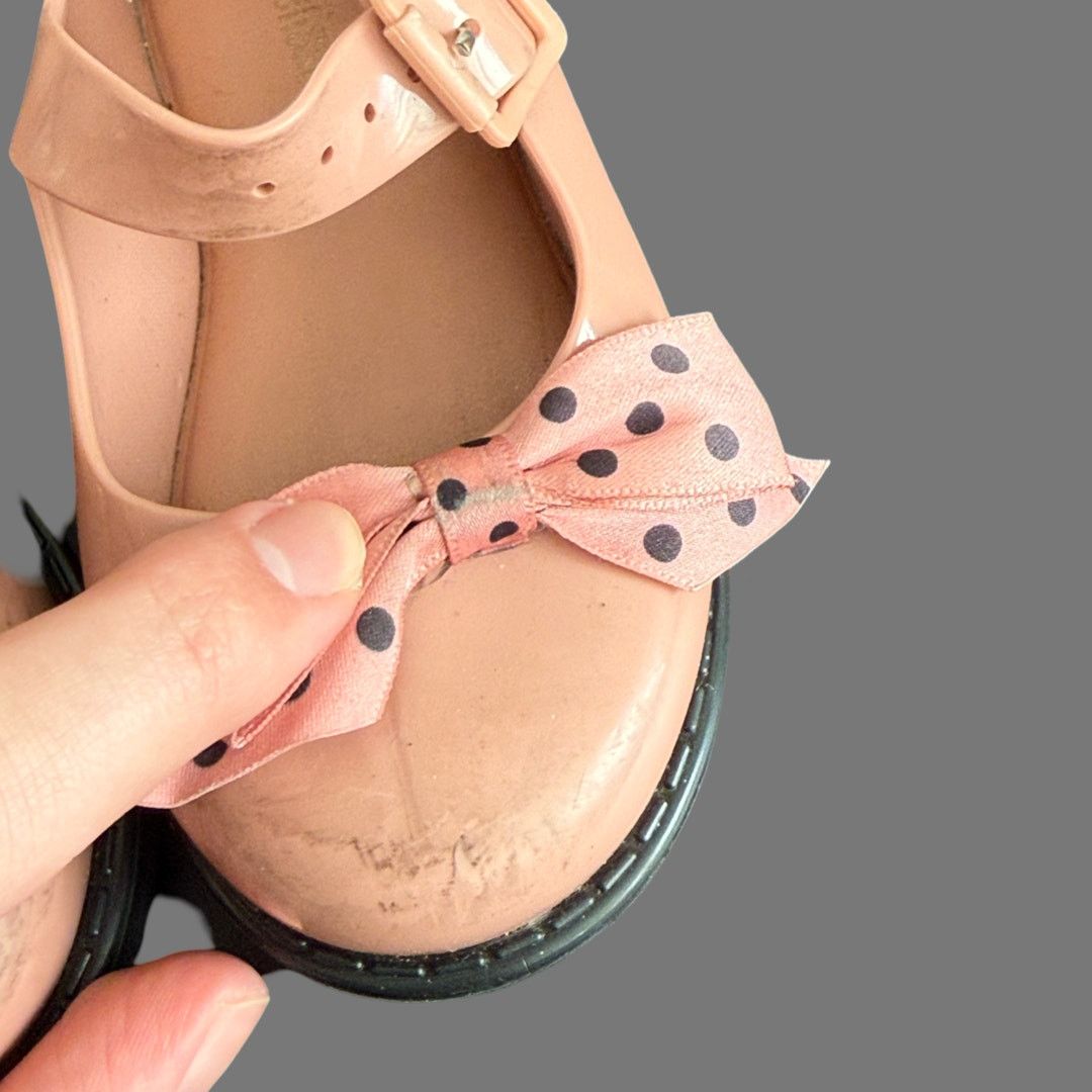 Other Mini Melissa Maggie Bow Girls Shoes Pink Black Size 8 GUC Size US 8 / IT 38 - 7 Thumbnail